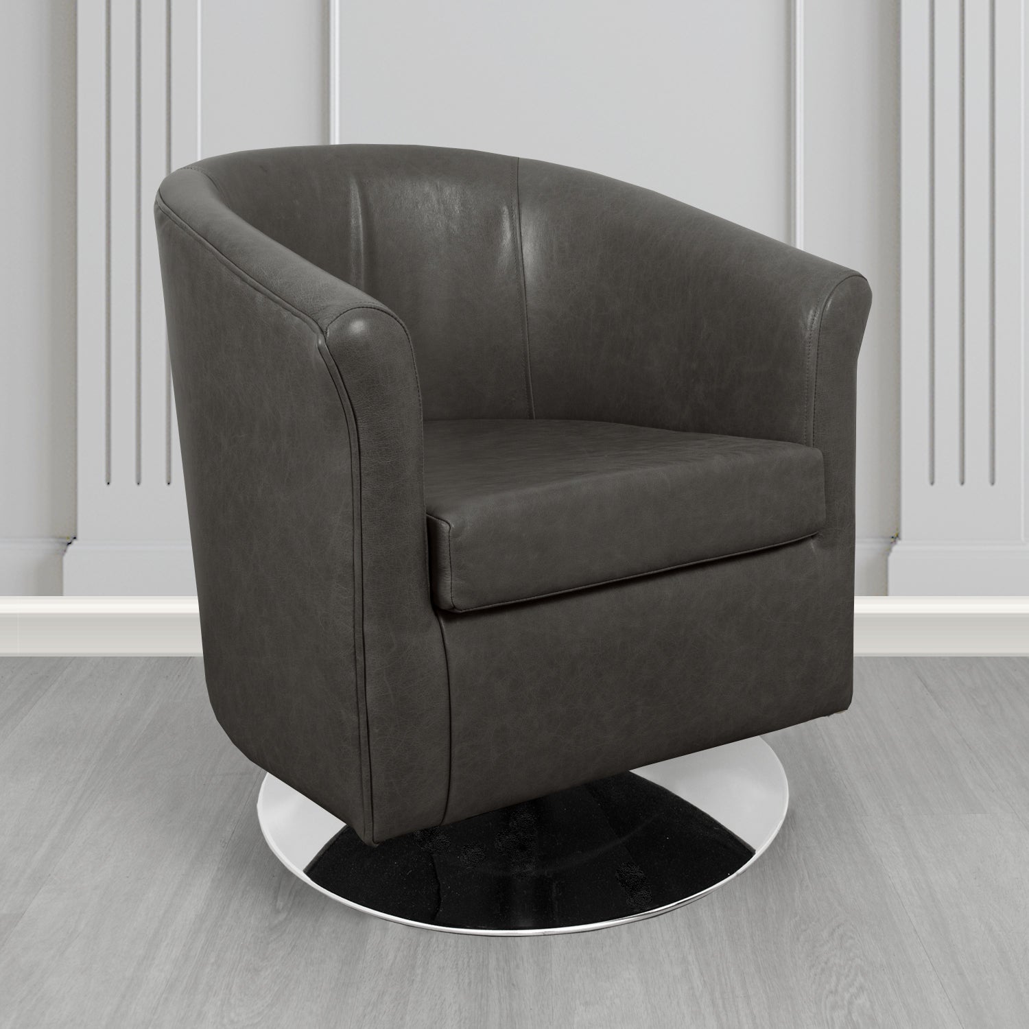 Tuscany Swivel Tub Chair in Crest Leather Old English Crib 5 Genuine Leather