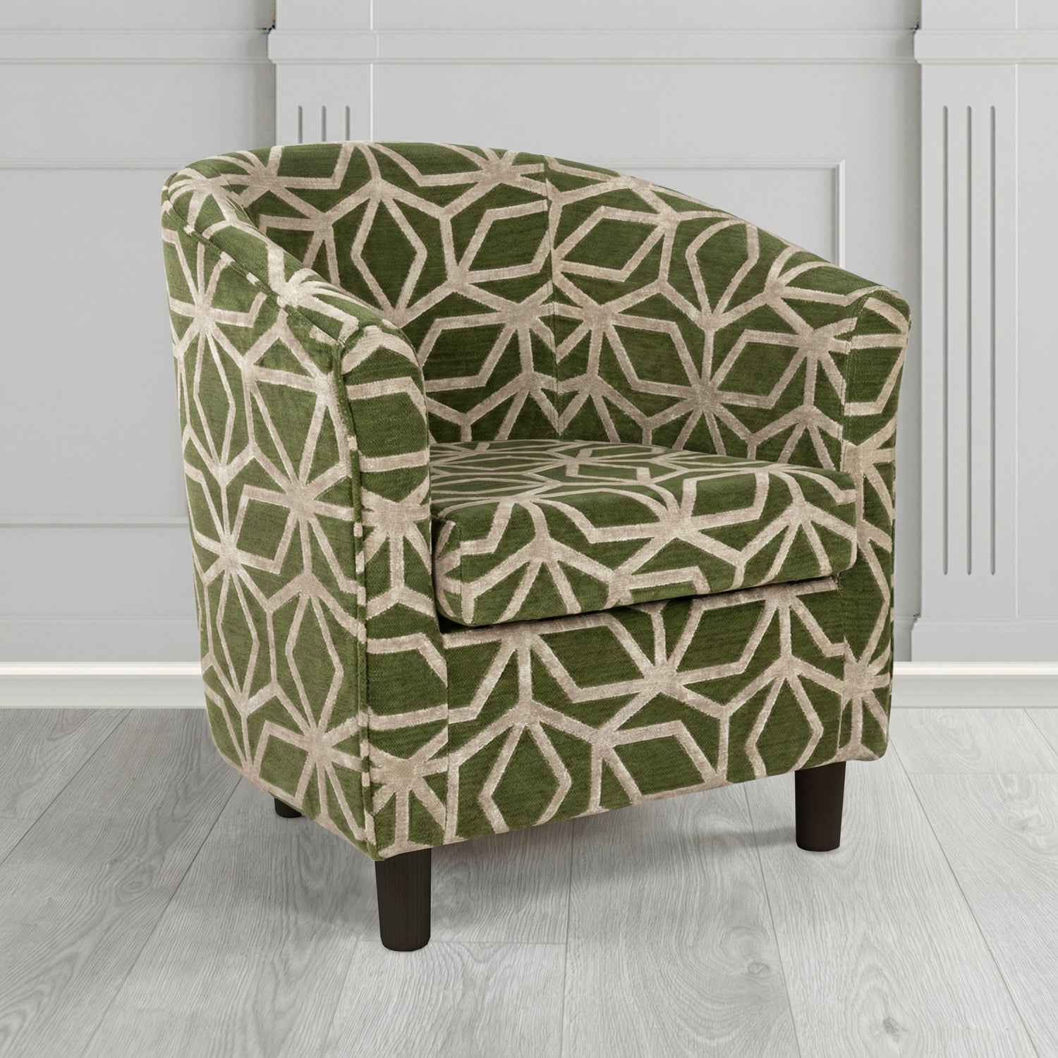 Tuscany Tub Chair in Panaz Fabrics Lexington Corinthia Geometric Crib 5 Velvet Fabric