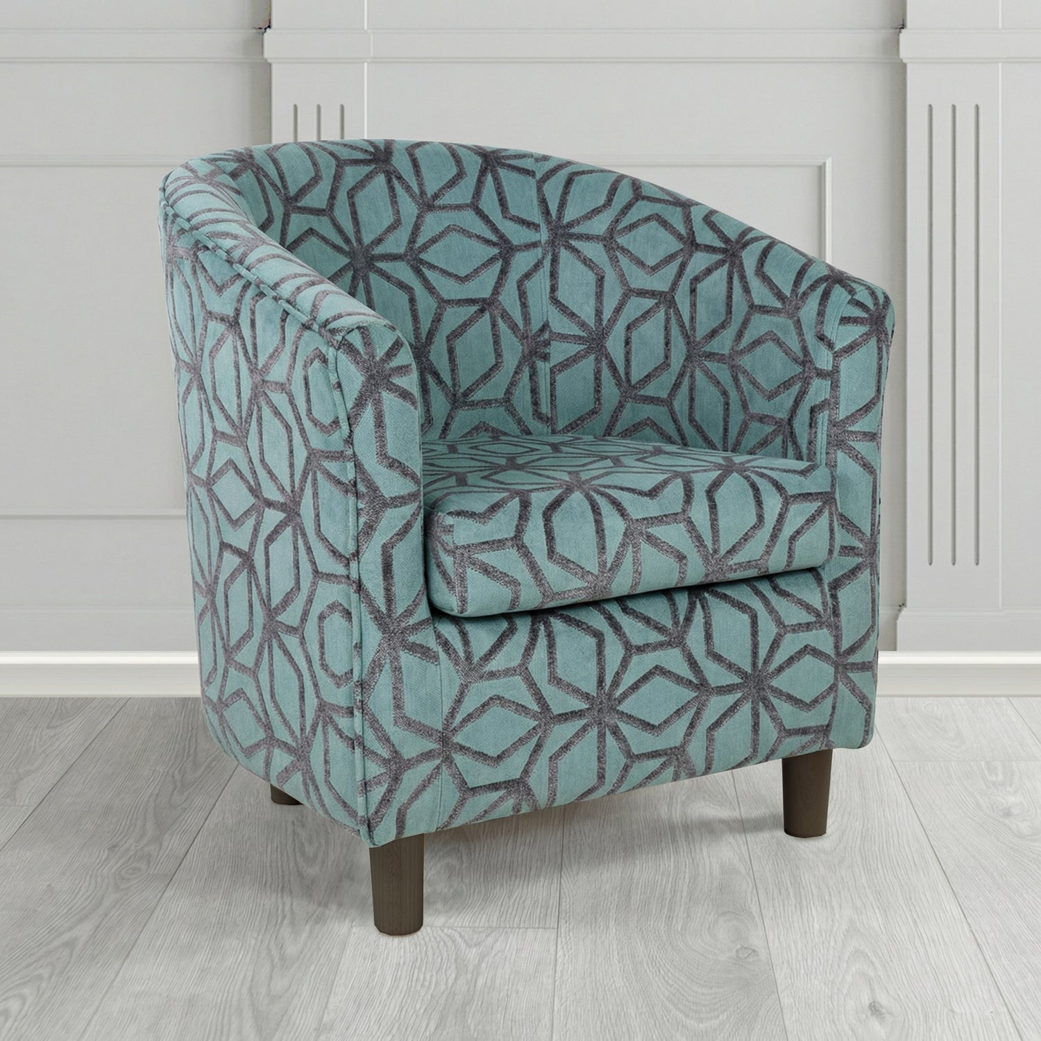 Tuscany Tub Chair in Panaz Fabrics Lexington Corinthia Geometric Crib 5 Velvet Fabric