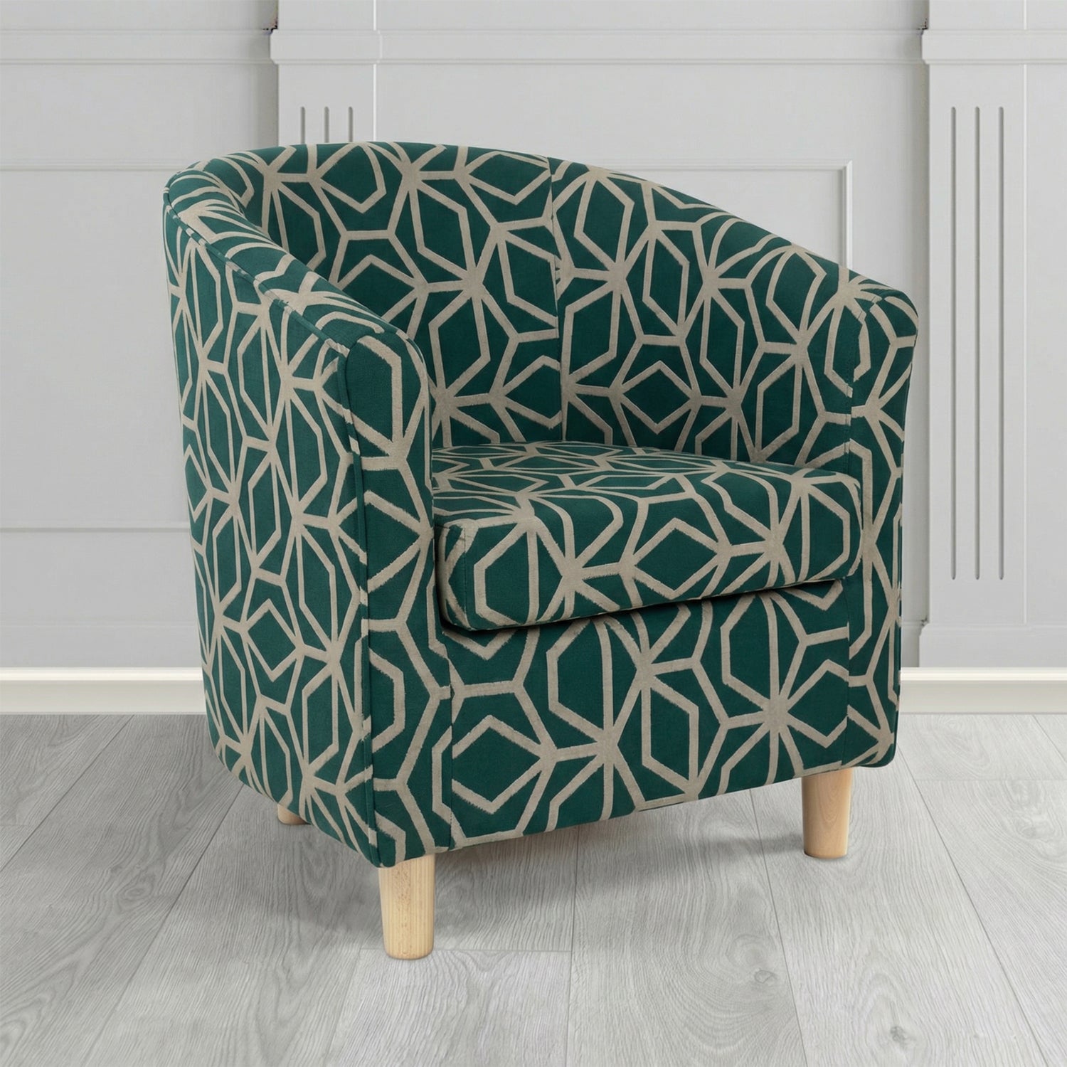 Tuscany Tub Chair in Panaz Fabrics Lexington Corinthia Geometric Crib 5 Velvet Fabric
