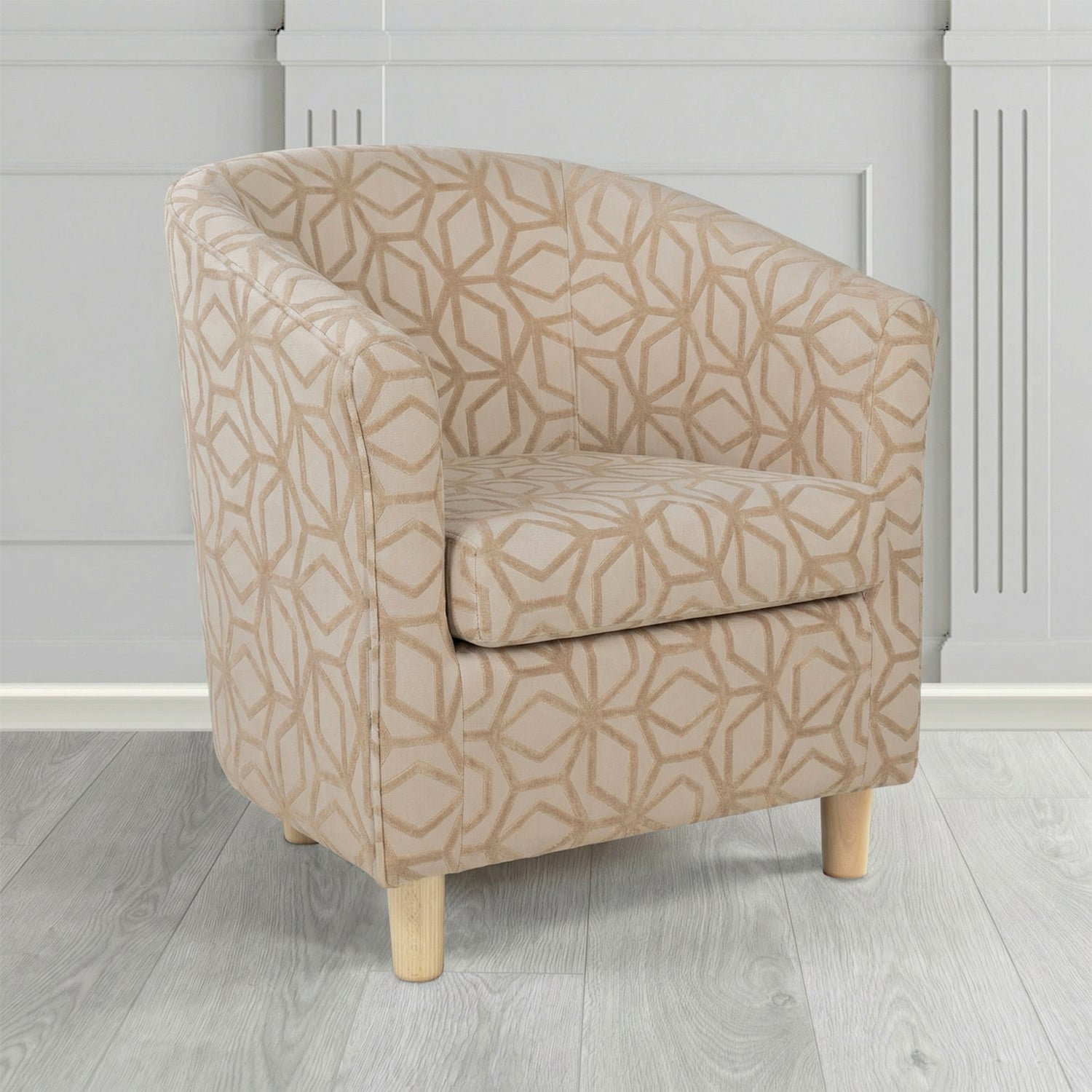 Tuscany Tub Chair in Panaz Fabrics Lexington Corinthia Geometric Crib 5 Velvet Fabric