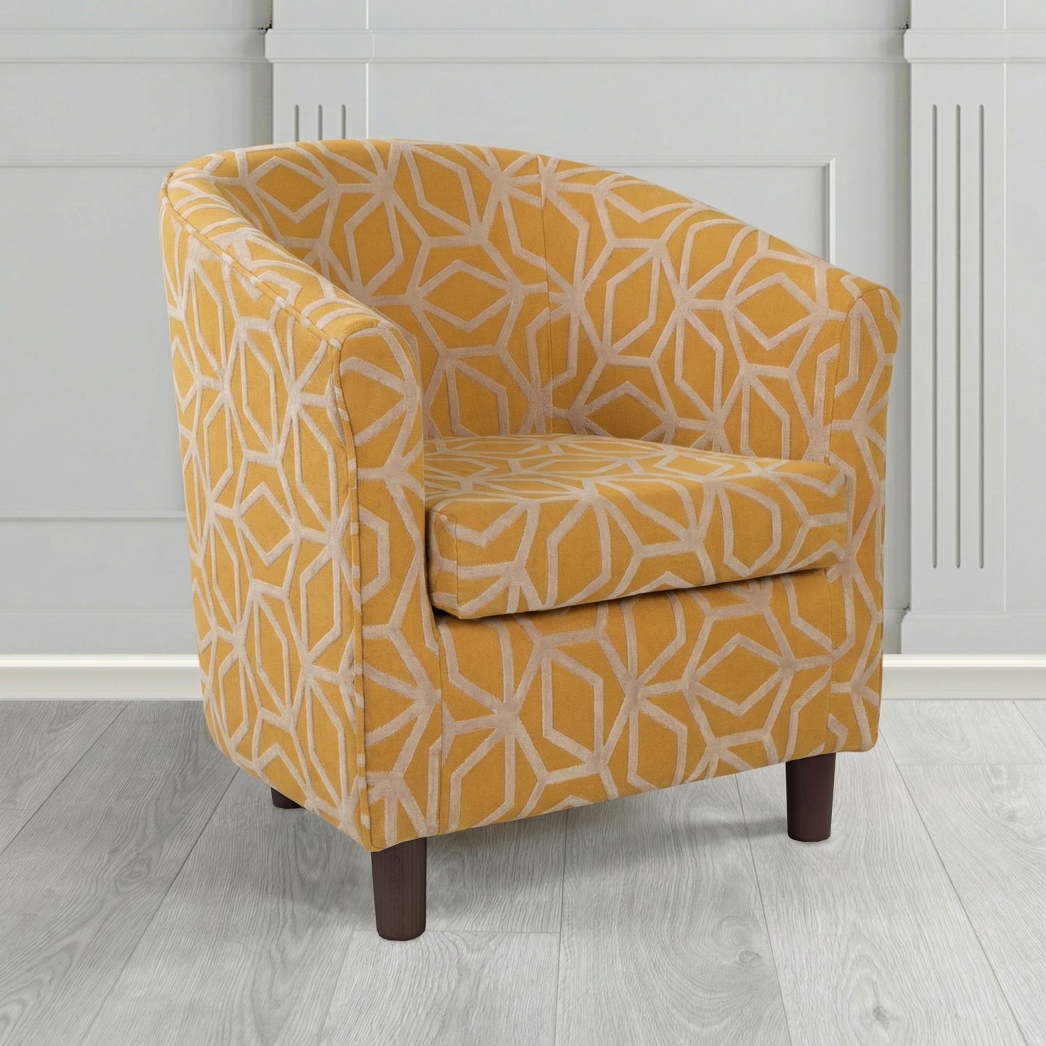 Tuscany Tub Chair in Panaz Fabrics Lexington Corinthia Geometric Crib 5 Velvet Fabric