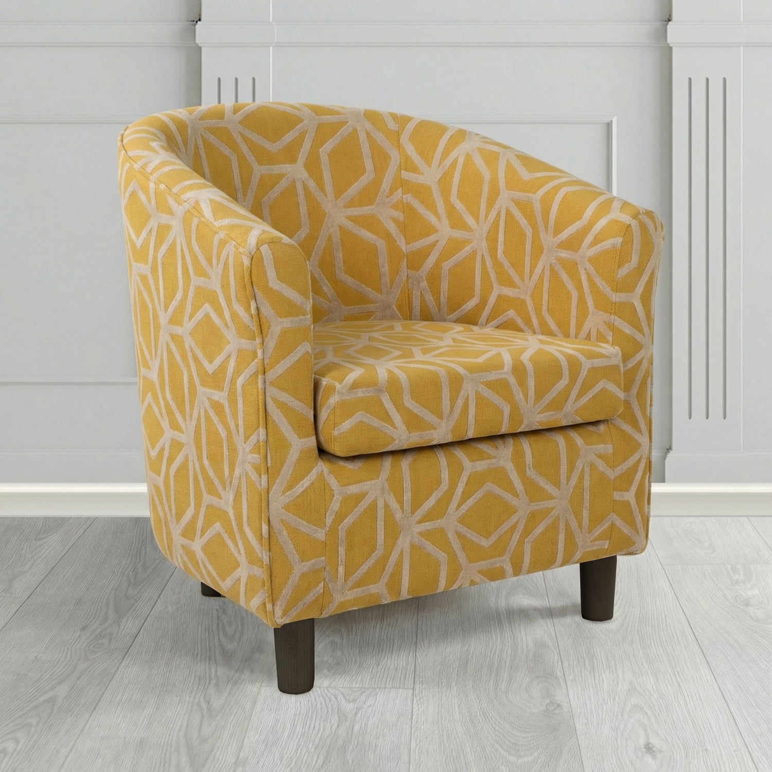 Tuscany Tub Chair in Panaz Fabrics Lexington Corinthia Geometric Crib 5 Velvet Fabric