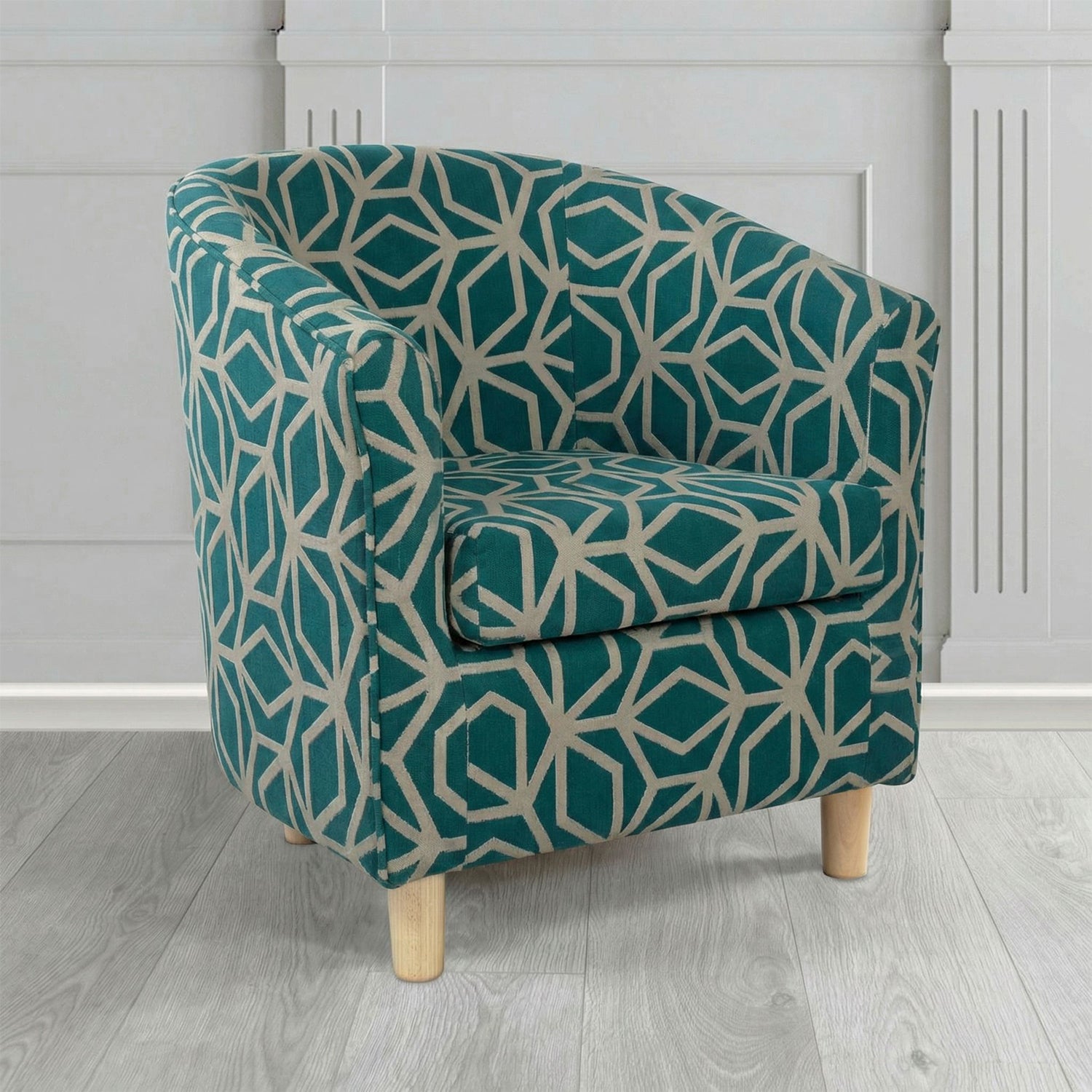 Tuscany Tub Chair in Panaz Fabrics Lexington Corinthia Geometric Crib 5 Velvet Fabric