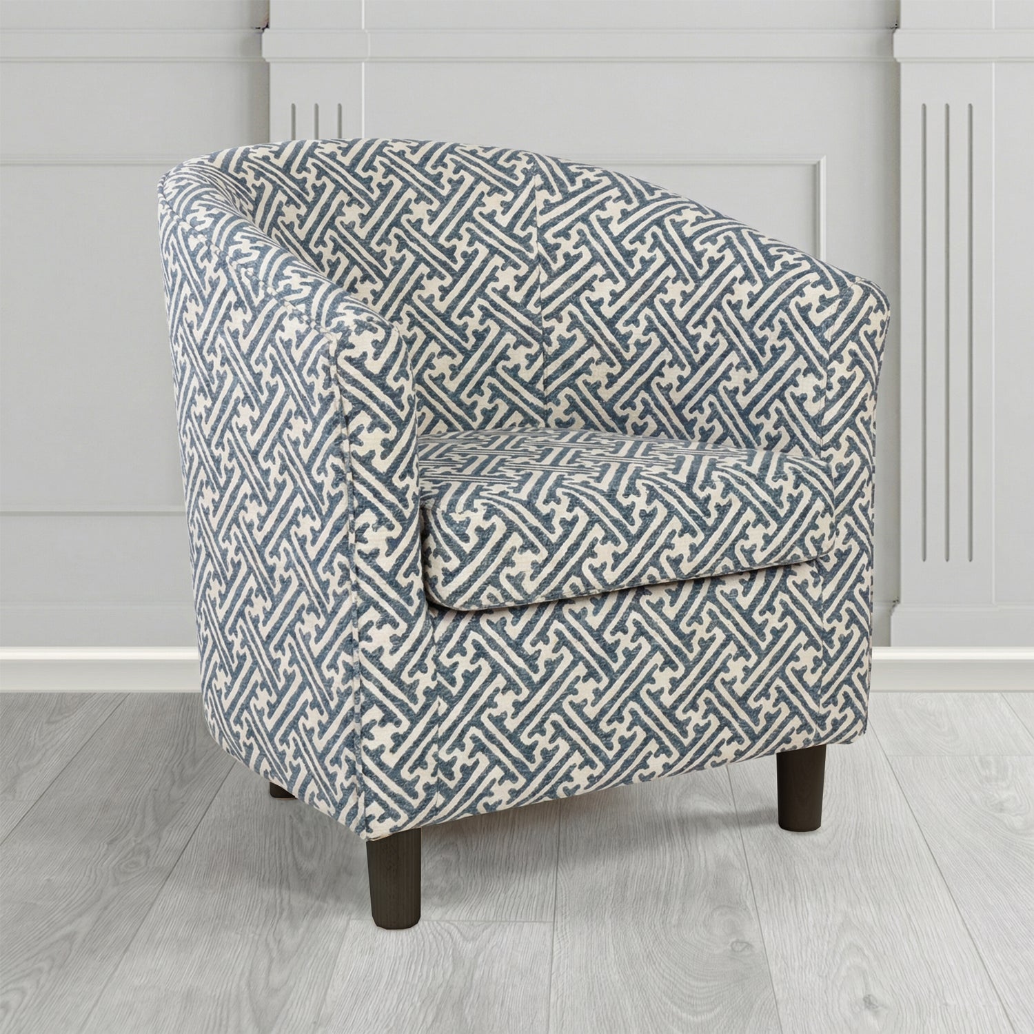 Tuscany Tub Chair in Fryett's Paulo Geometric Pattern Fabric
