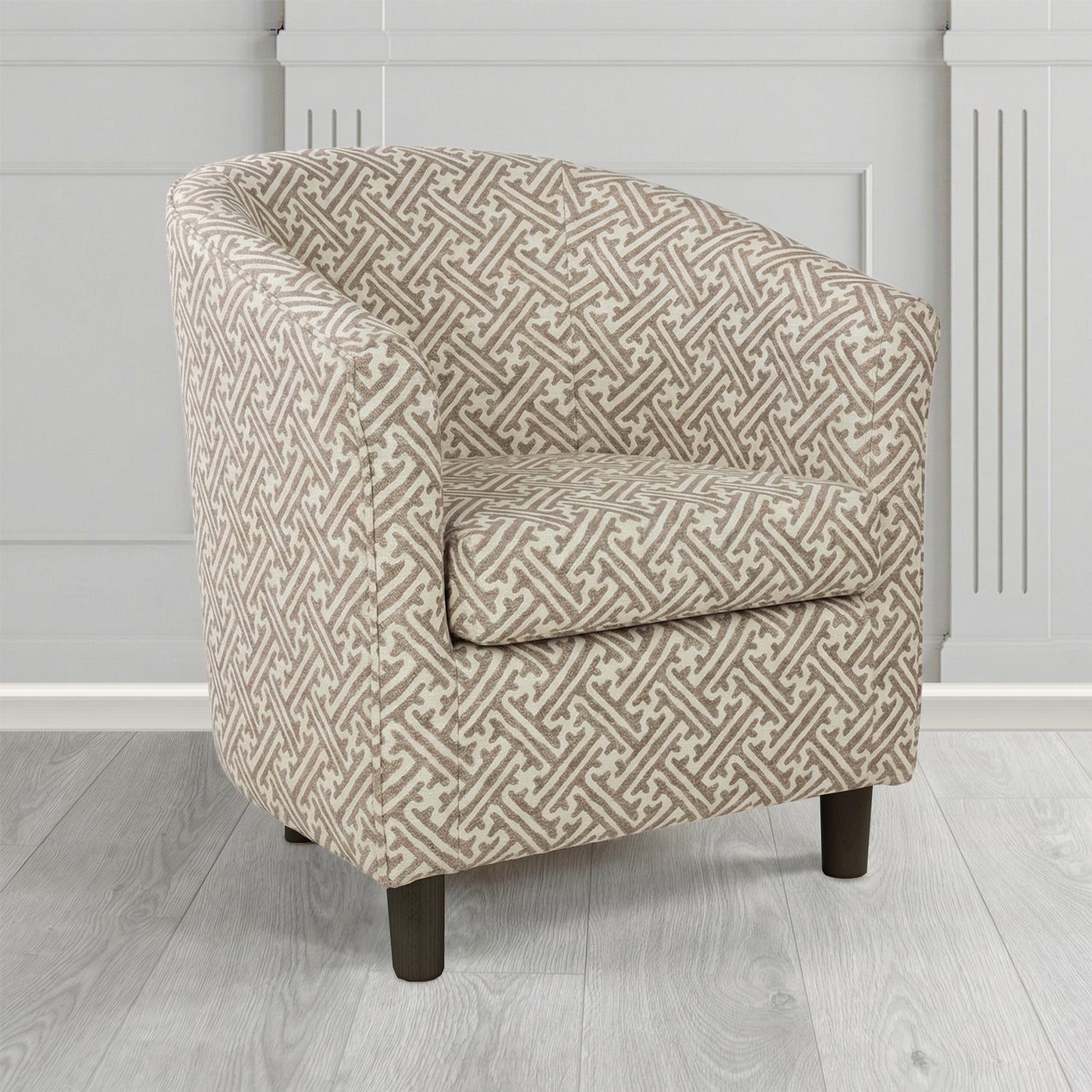Tuscany Tub Chair in Fryett's Paulo Geometric Pattern Fabric