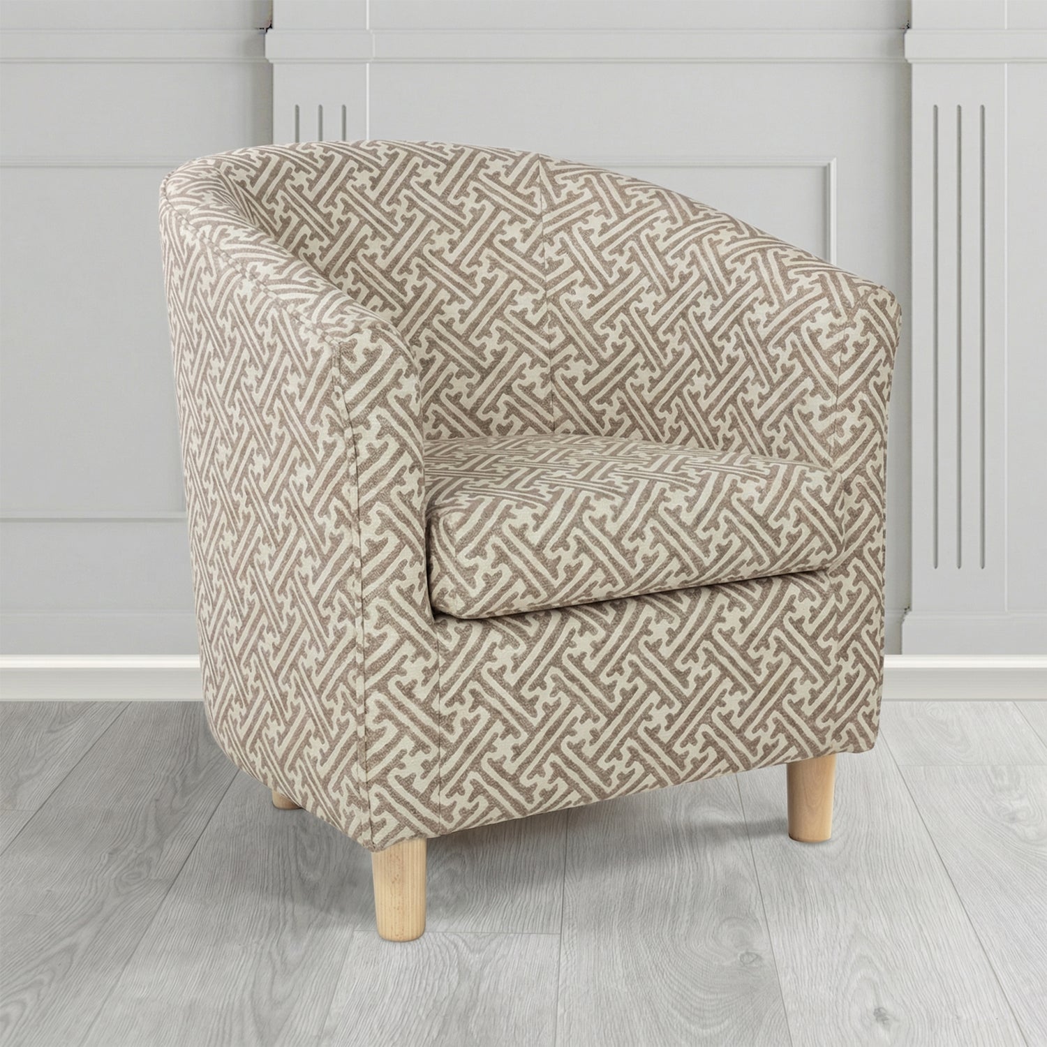 Tuscany Tub Chair in Fryett's Paulo Geometric Pattern Fabric