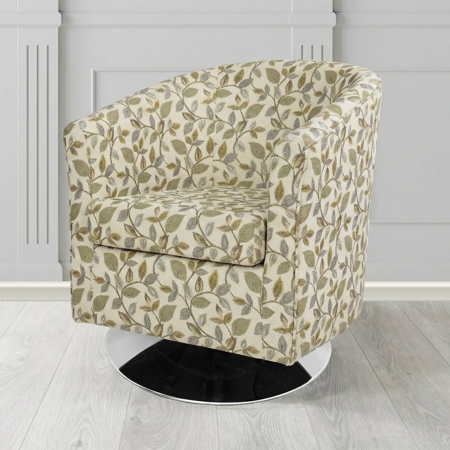 Tuscany Swivel Tub Chair in Porter and Stone Vercelli Floral Fabric