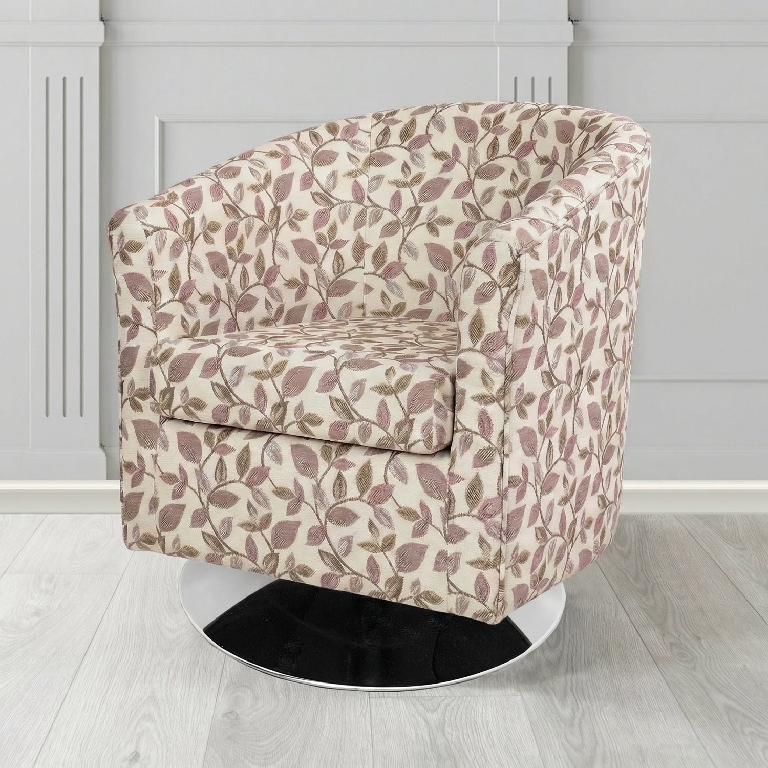 Tuscany Swivel Tub Chair in Porter and Stone Vercelli Floral Fabric