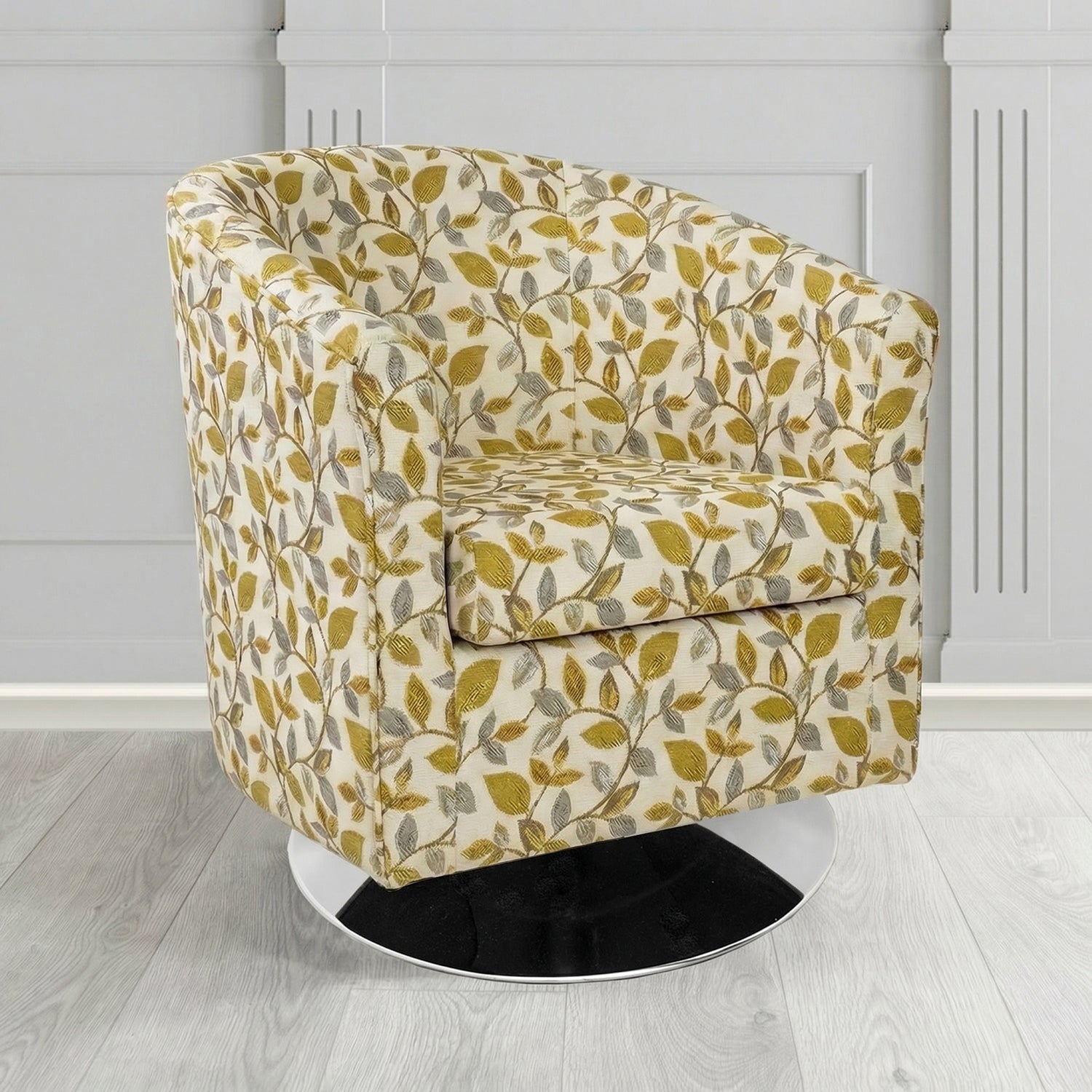 Tuscany Swivel Tub Chair in Porter and Stone Vercelli Floral Fabric