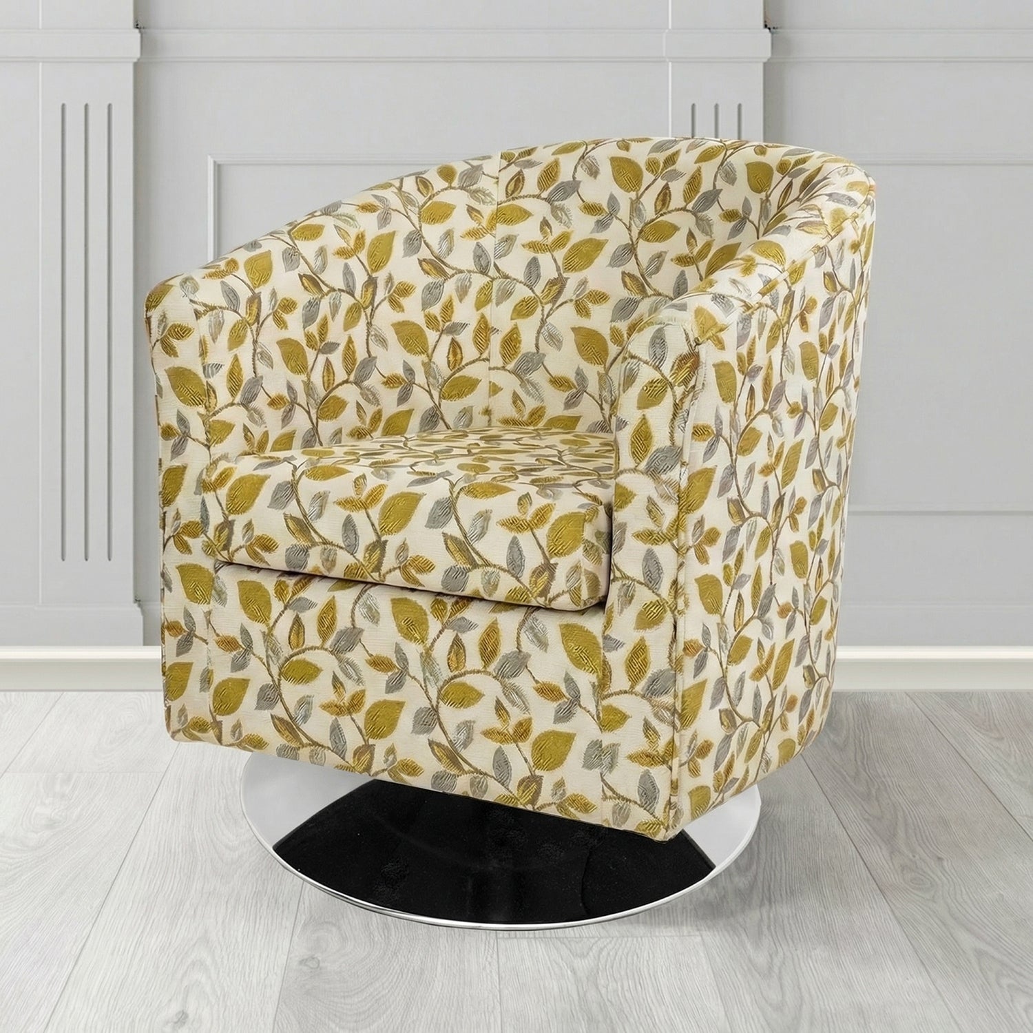 Tuscany Swivel Tub Chair in Porter and Stone Vercelli Floral Fabric