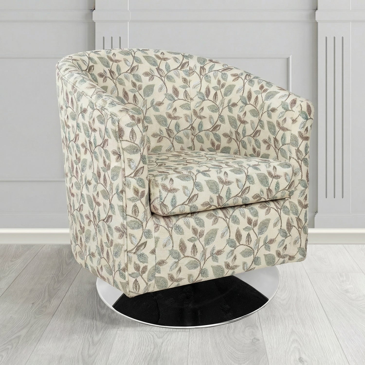 Tuscany Swivel Tub Chair in Porter and Stone Vercelli Floral Fabric
