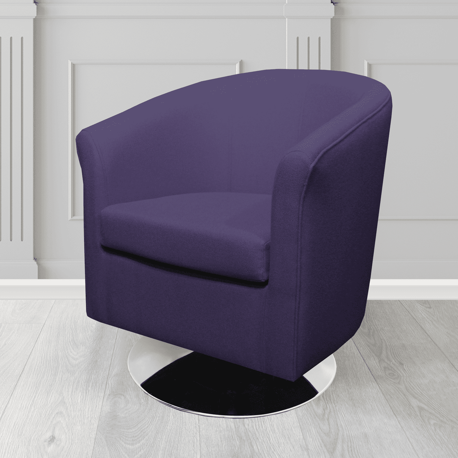Tuscany Swivel Tub ChaIr in Mainline Plus Prudence IF250 Crib 5 Fabric - The Tub Chair Shop