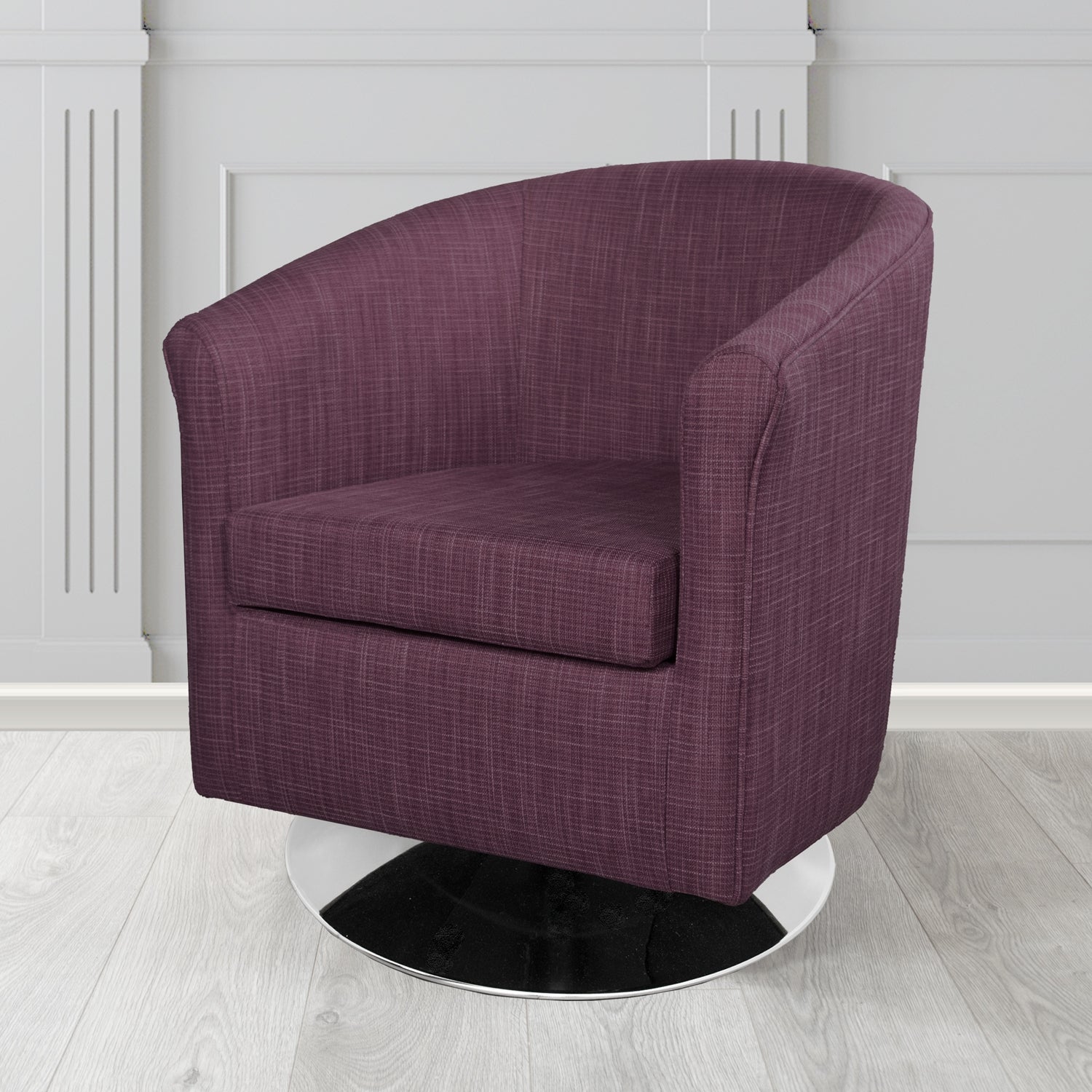 Tuscany Swivel Tub Chair in Ravel Contract Crib 5 Fabric - Antimicrobial & Water-Resistant