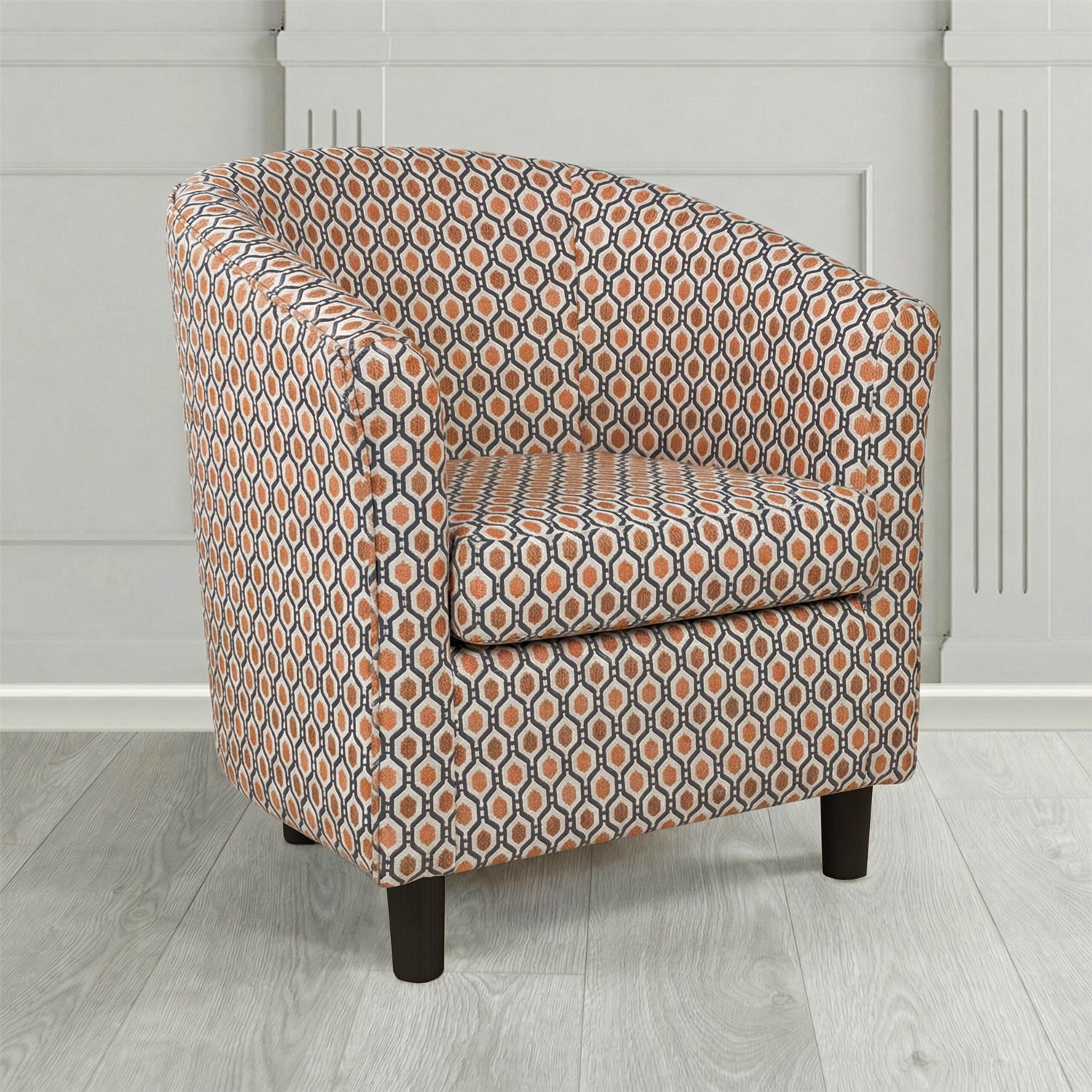 Tuscany Tub Chair in Fryett's Recco Geometric Pattern Fabric