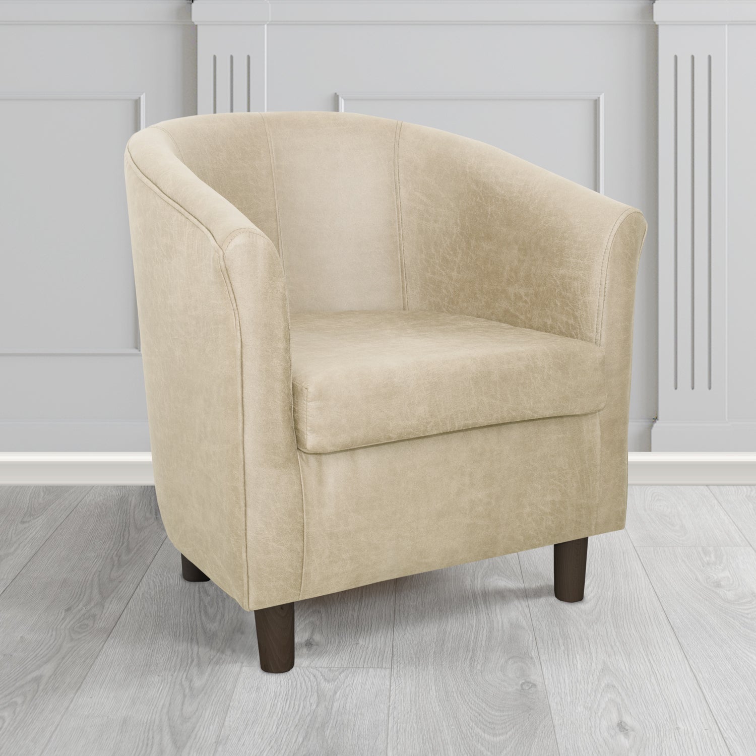 Tuscany Beige Nevada Faux Leather Tub Chair - The Tub Chair Shop
