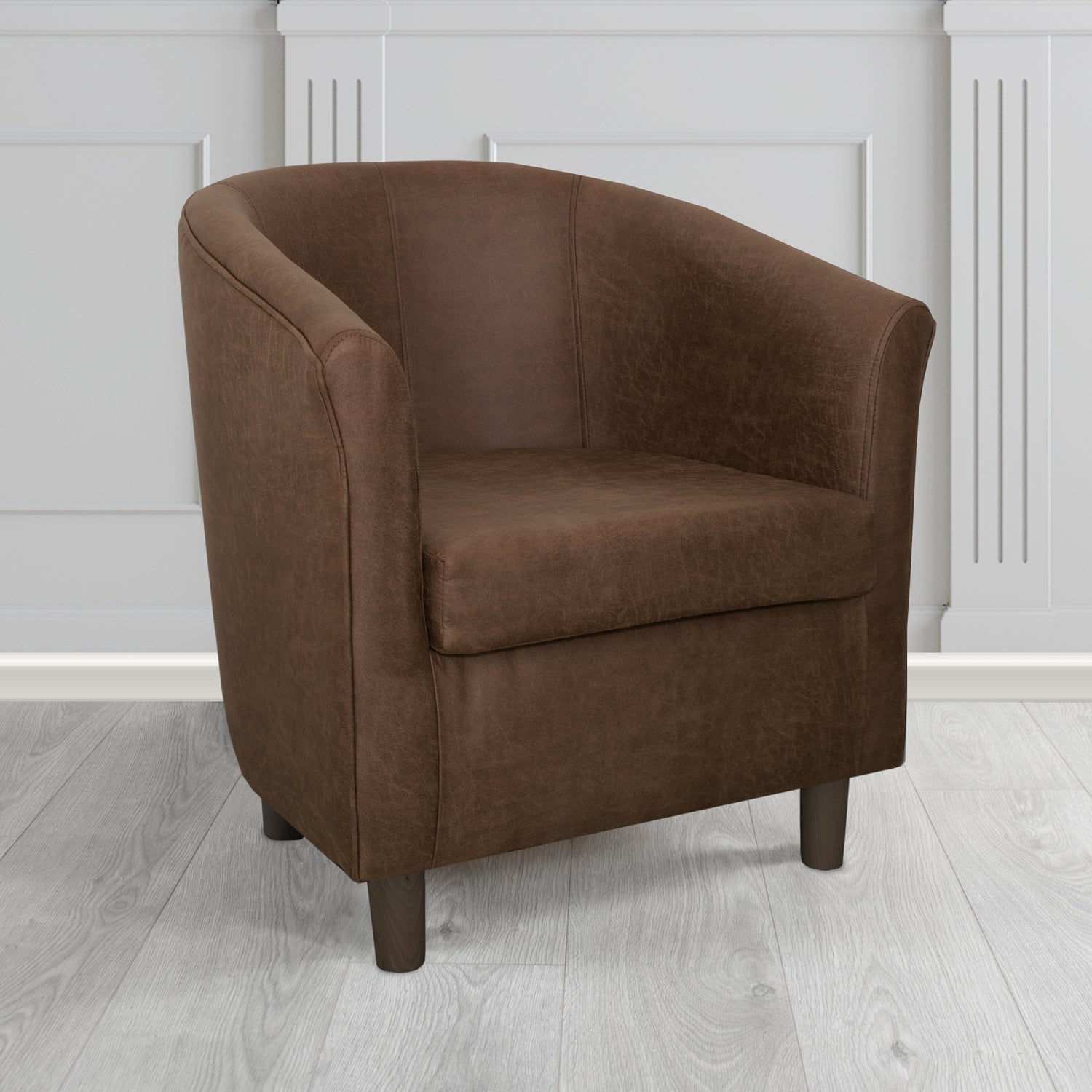 Tuscany Rhodeo Chocolate Faux Leather Tub Chair