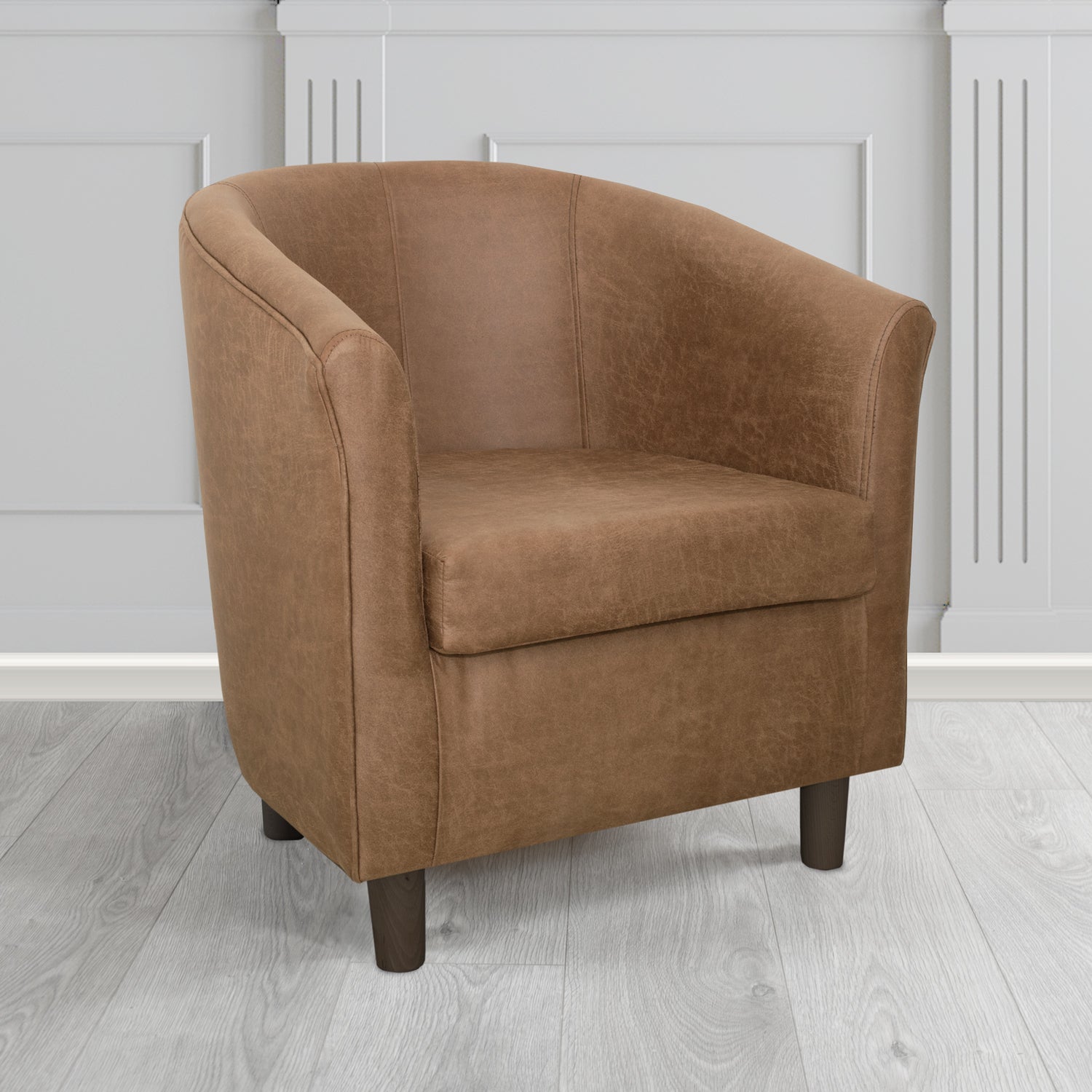 Tuscany Rhodeo Tan Faux Leather Tub Chair