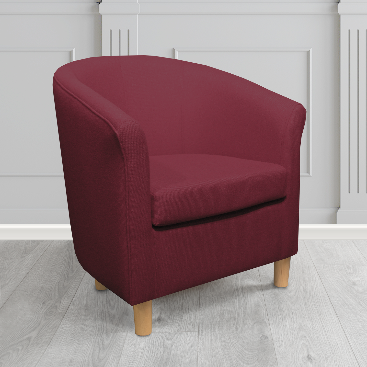Tuscany Tub Chair in Mainline Plus Ruby IF101 Crib 5 Fabric - The Tub Chair Shop