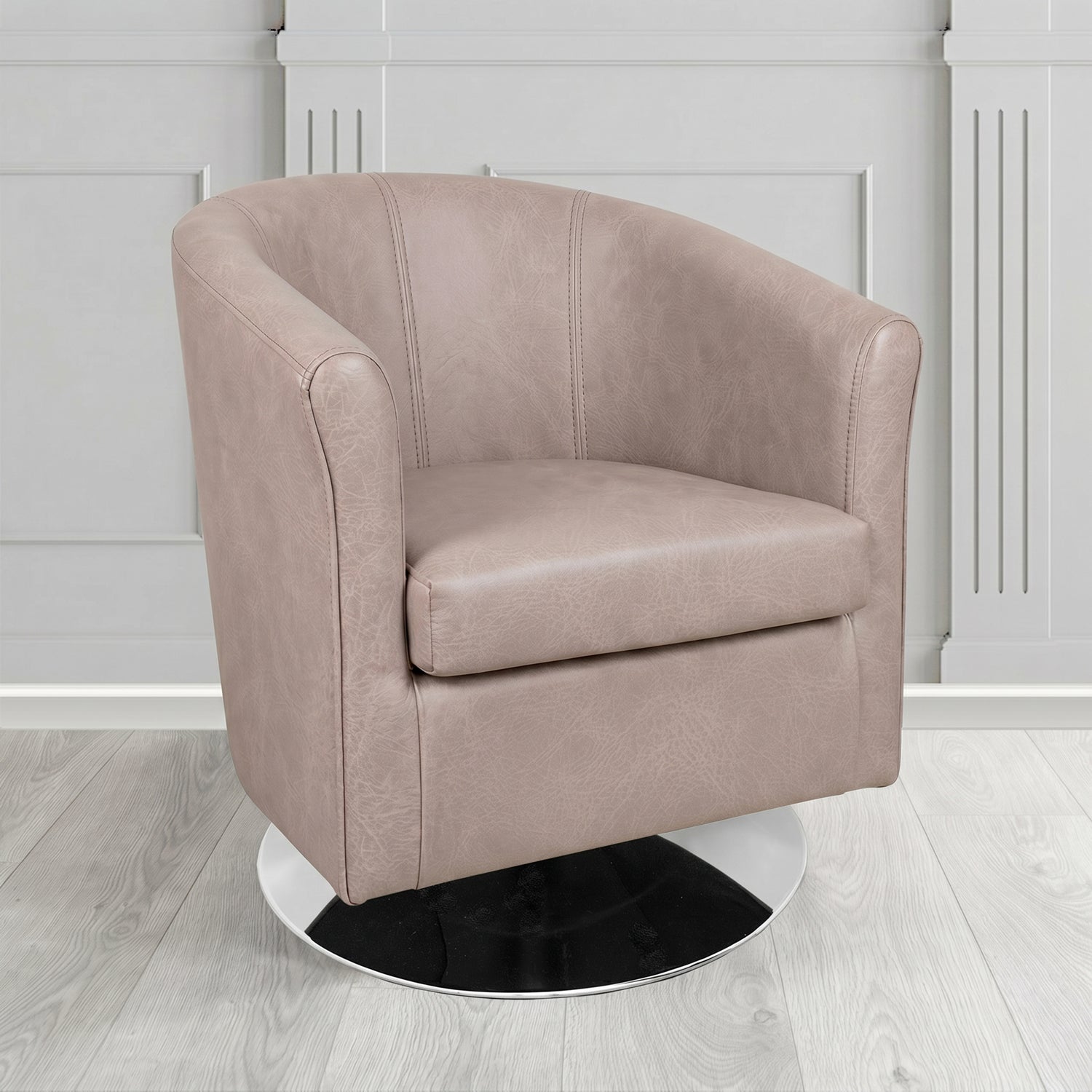 Tuscany Swivel Tub Chair in Crest Leather Saloon Semi-Aniline Crib 5 Genuine Leather