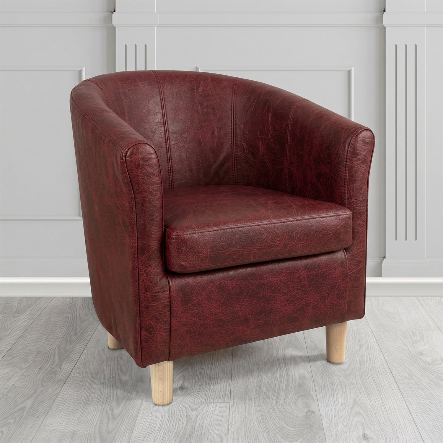 Tuscany Tub Chair in Crest Leather Saloon Semi-Aniline Crib 5 Genuine Leather