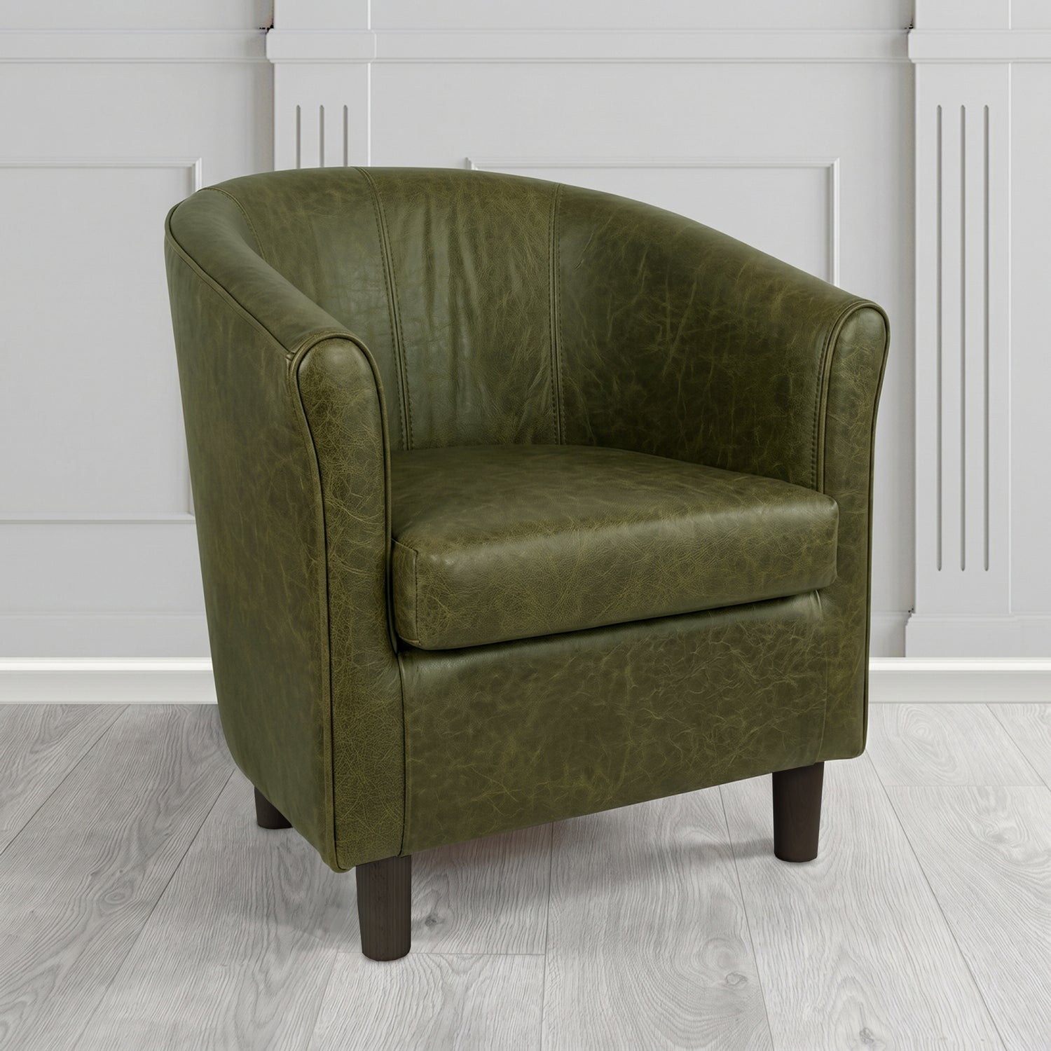 Tuscany Tub Chair in Crest Leather Saloon Semi-Aniline Crib 5 Genuine Leather