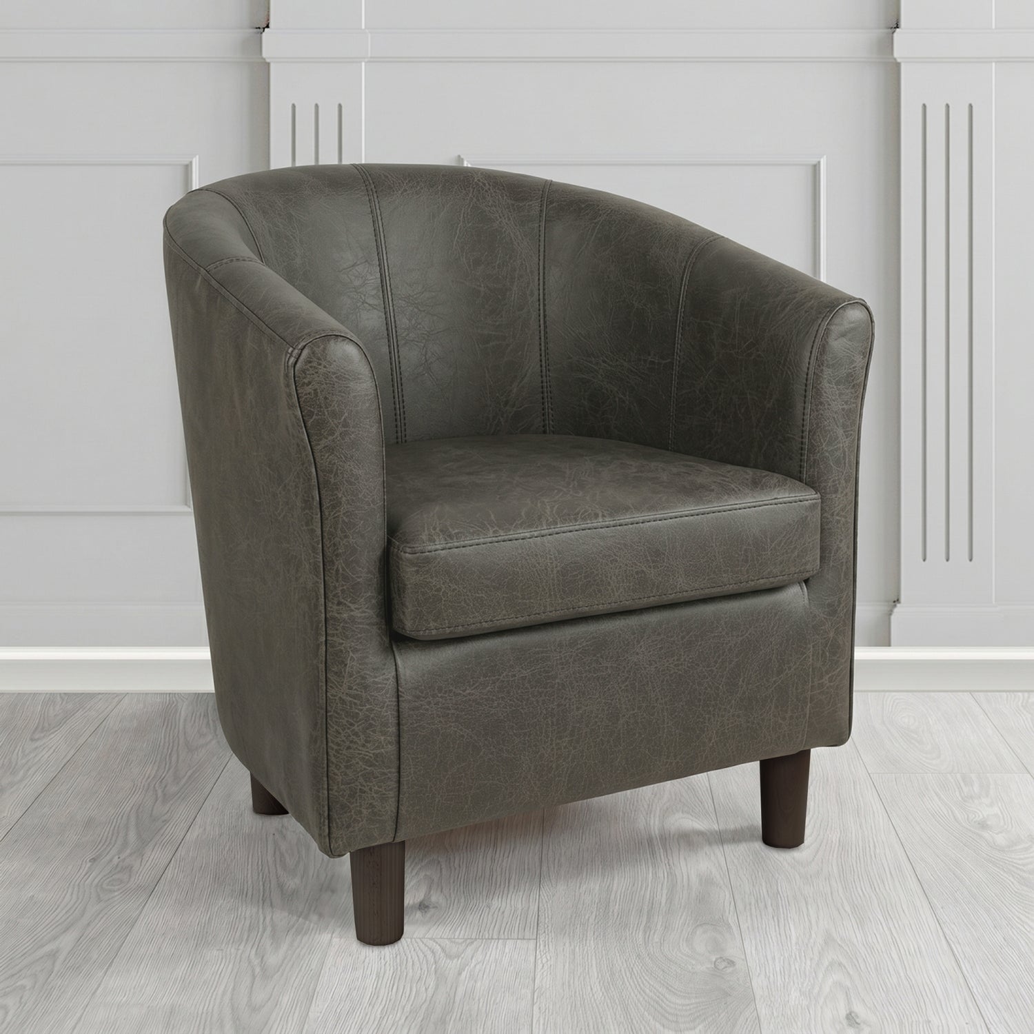Tuscany Tub Chair in Crest Leather Saloon Semi-Aniline Crib 5 Genuine Leather