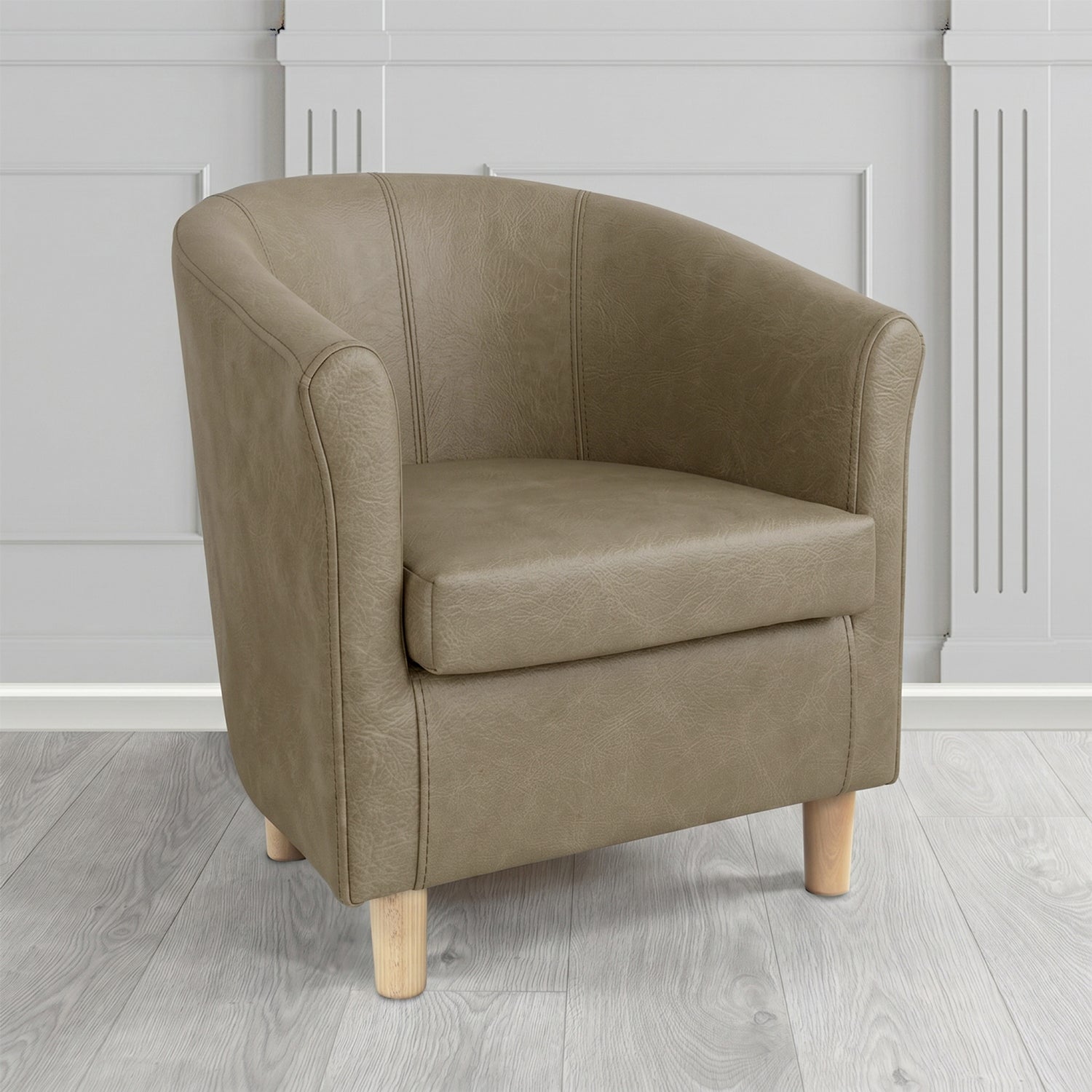 Tuscany Tub Chair in Crest Leather Saloon Semi-Aniline Crib 5 Genuine Leather