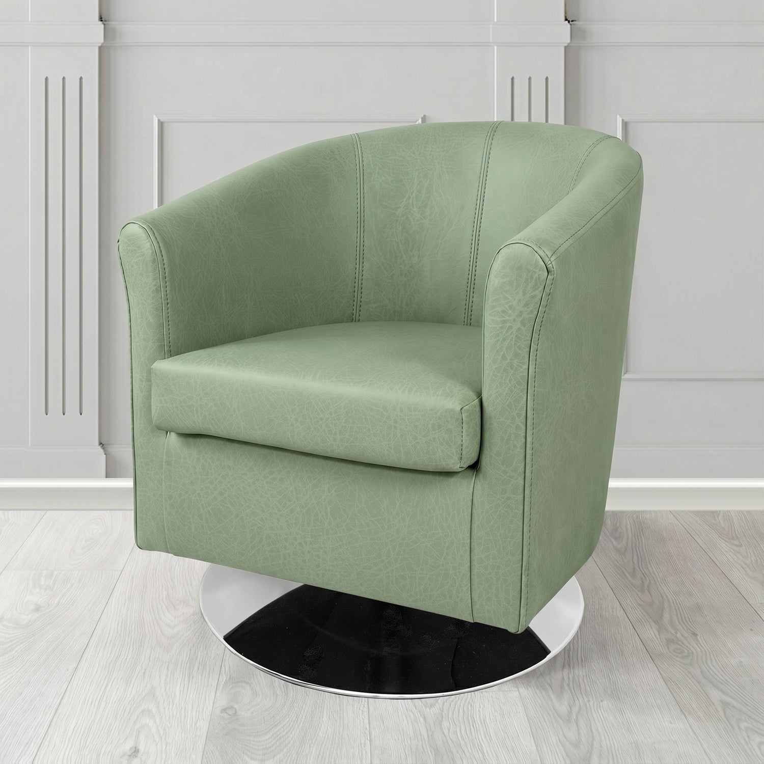 Tuscany Swivel Tub Chair in Crest Leather Saloon Semi-Aniline Crib 5 Genuine Leather