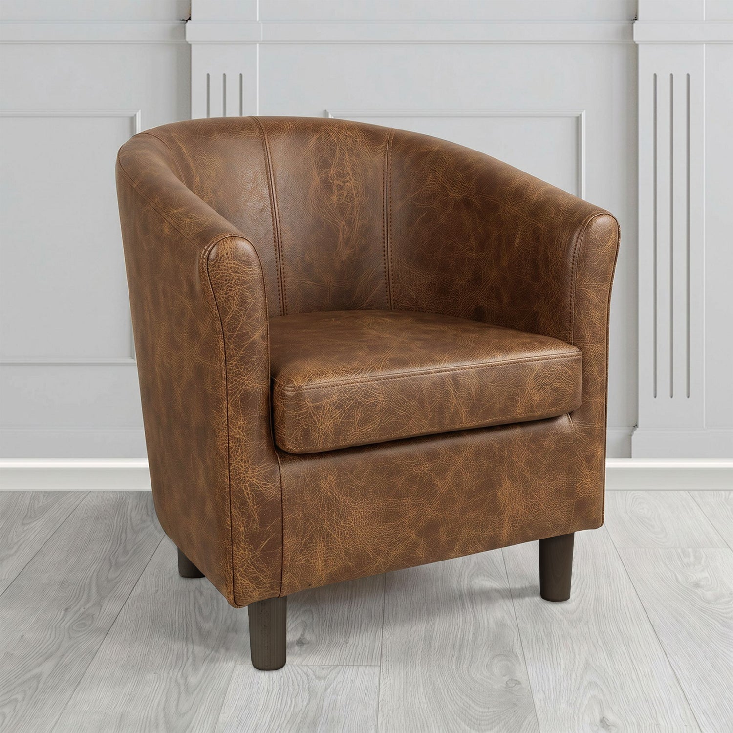 Tuscany Tub Chair in Crest Leather Saloon Semi-Aniline Crib 5 Genuine Leather