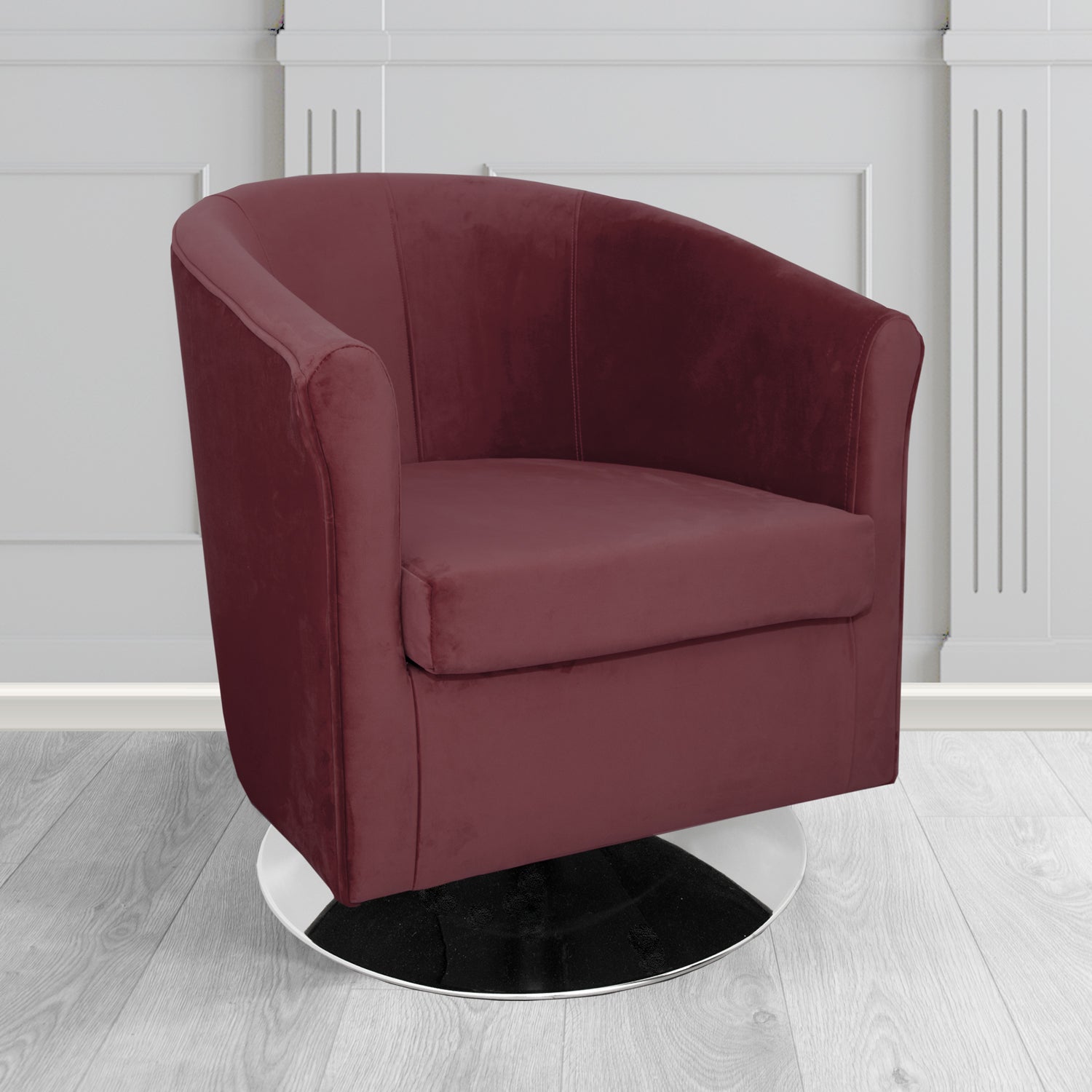 Tuscany Swivel Tub Chair in Sapore Crib 5 Velvet Fabric