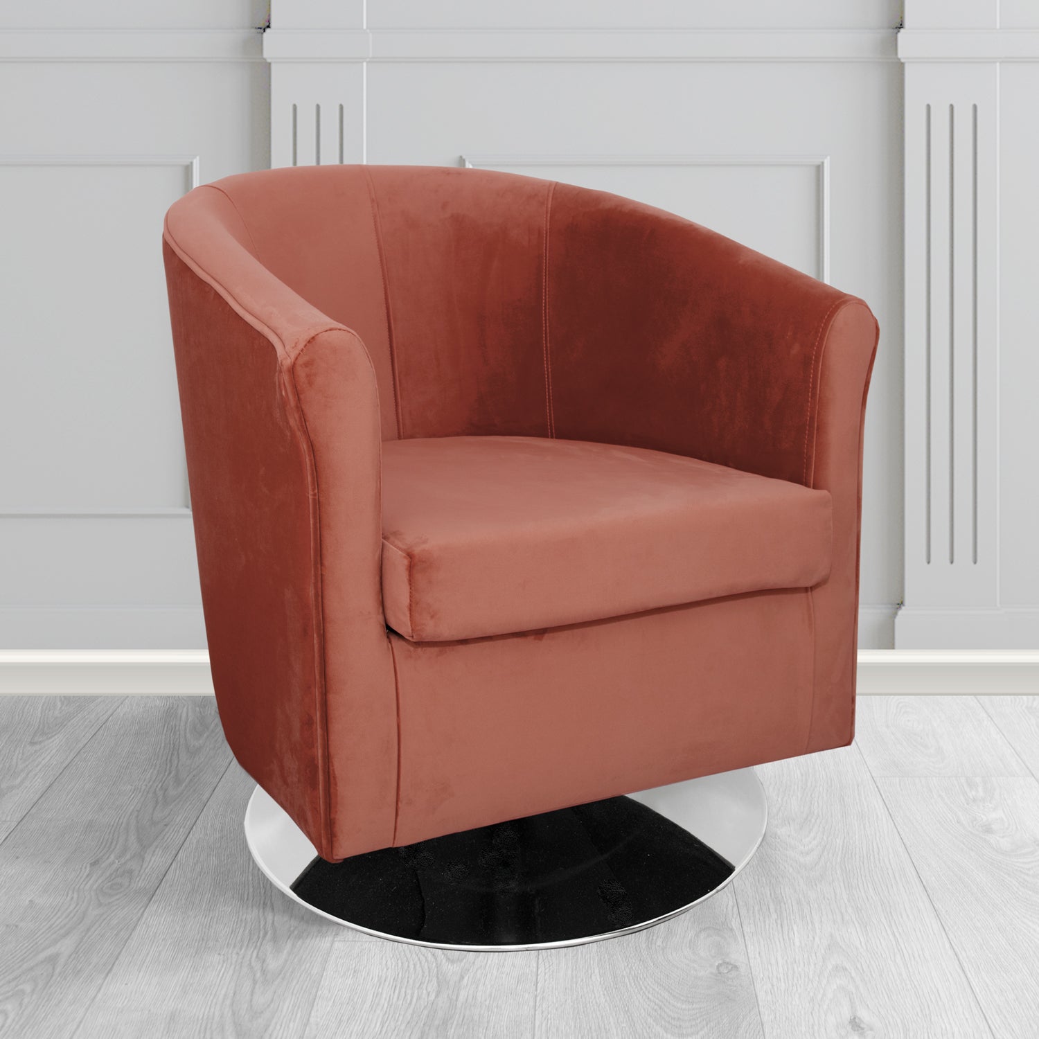 Tuscany Swivel Tub Chair in Sapore Crib 5 Velvet Fabric