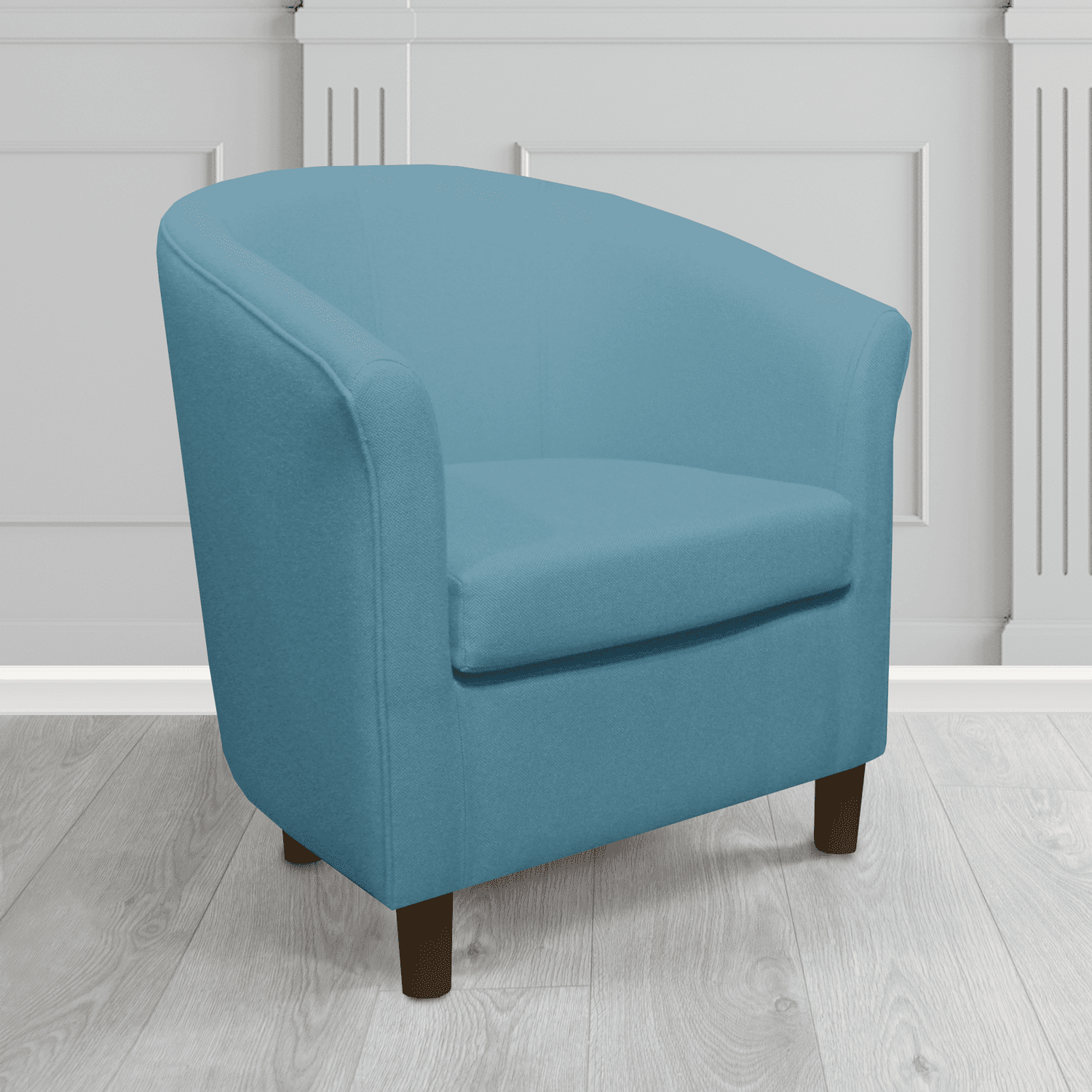 Tuscany Tub Chair in Mainline Plus Wedgwood IF027 Crib 5 Fabric - The Tub Chair Shop