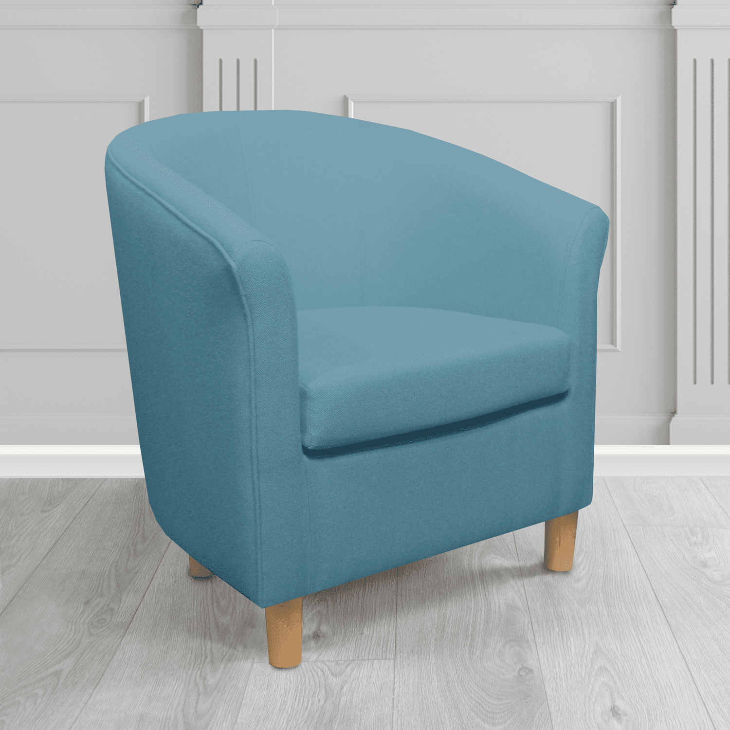 Tuscany Tub Chair in Mainline Plus Wedgwood IF027 Crib 5 Fabric - The Tub Chair Shop