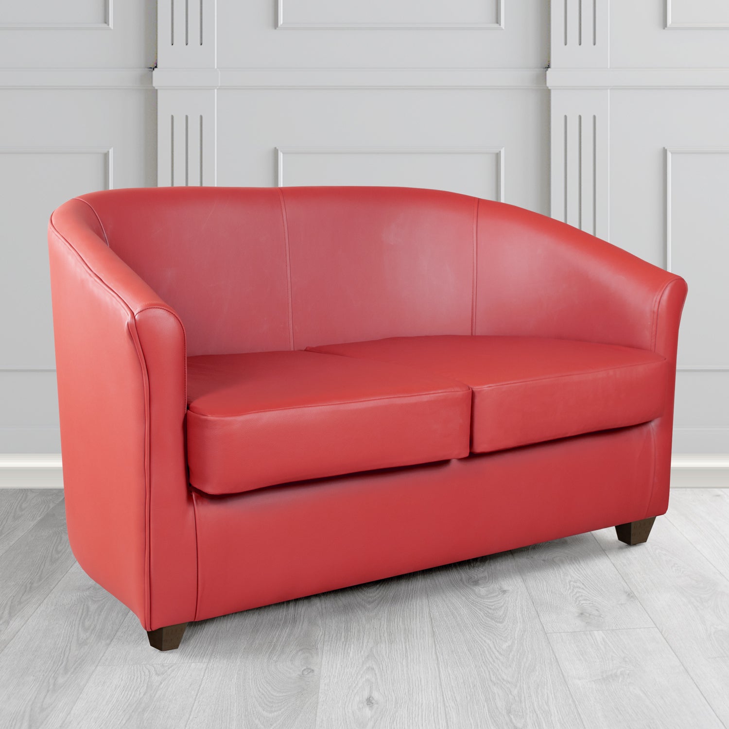 Cannes Shelly Crimson Crib 5 Genuine Leather 2 Seater Tub Sofa