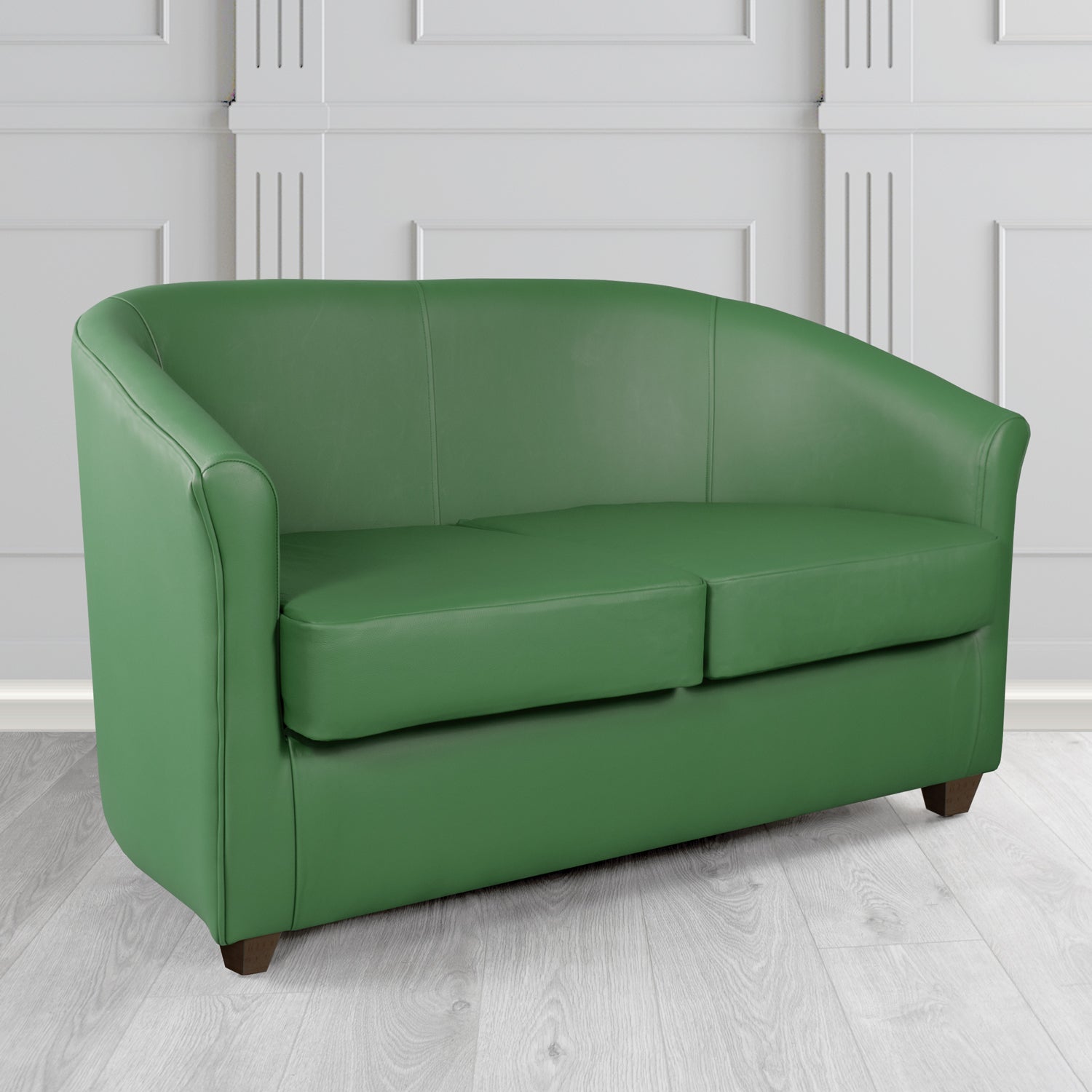 Cannes Shelly Jade Green Crib 5 Genuine Leather 2 Seater Tub Sofa
