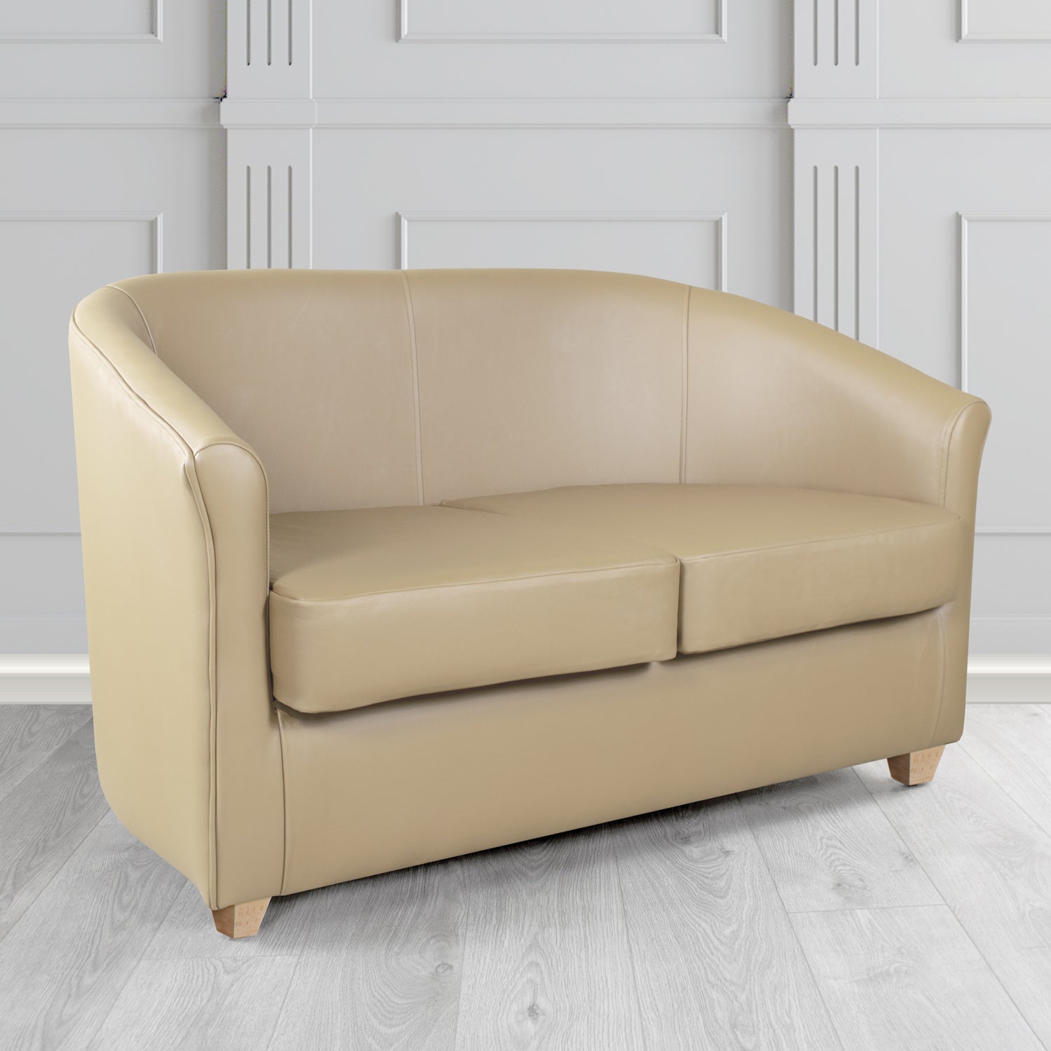 Cannes Shelly Pebble Crib 5 Genuine Leather 2 Seater Tub Sofa - The Tub Chair Shop
