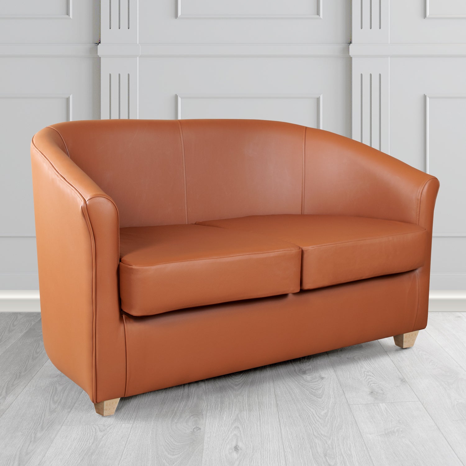 Cannes Shelly Spice Crib 5 Genuine Leather 2 Seater Tub Sofa - The Tub Chair Shop