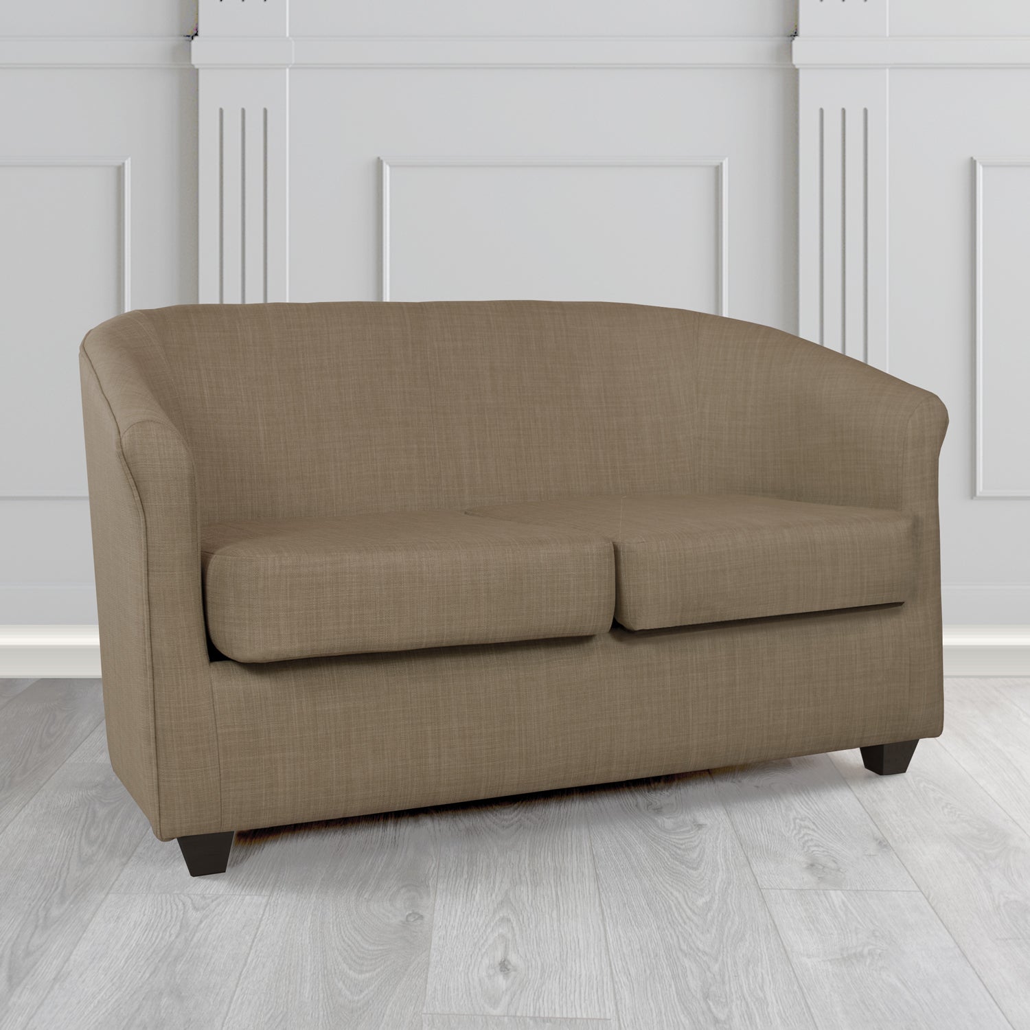 Cannes Charles Nutmeg Linen Fabric 2 Seater Tub Sofa - The Tub Chair Shop