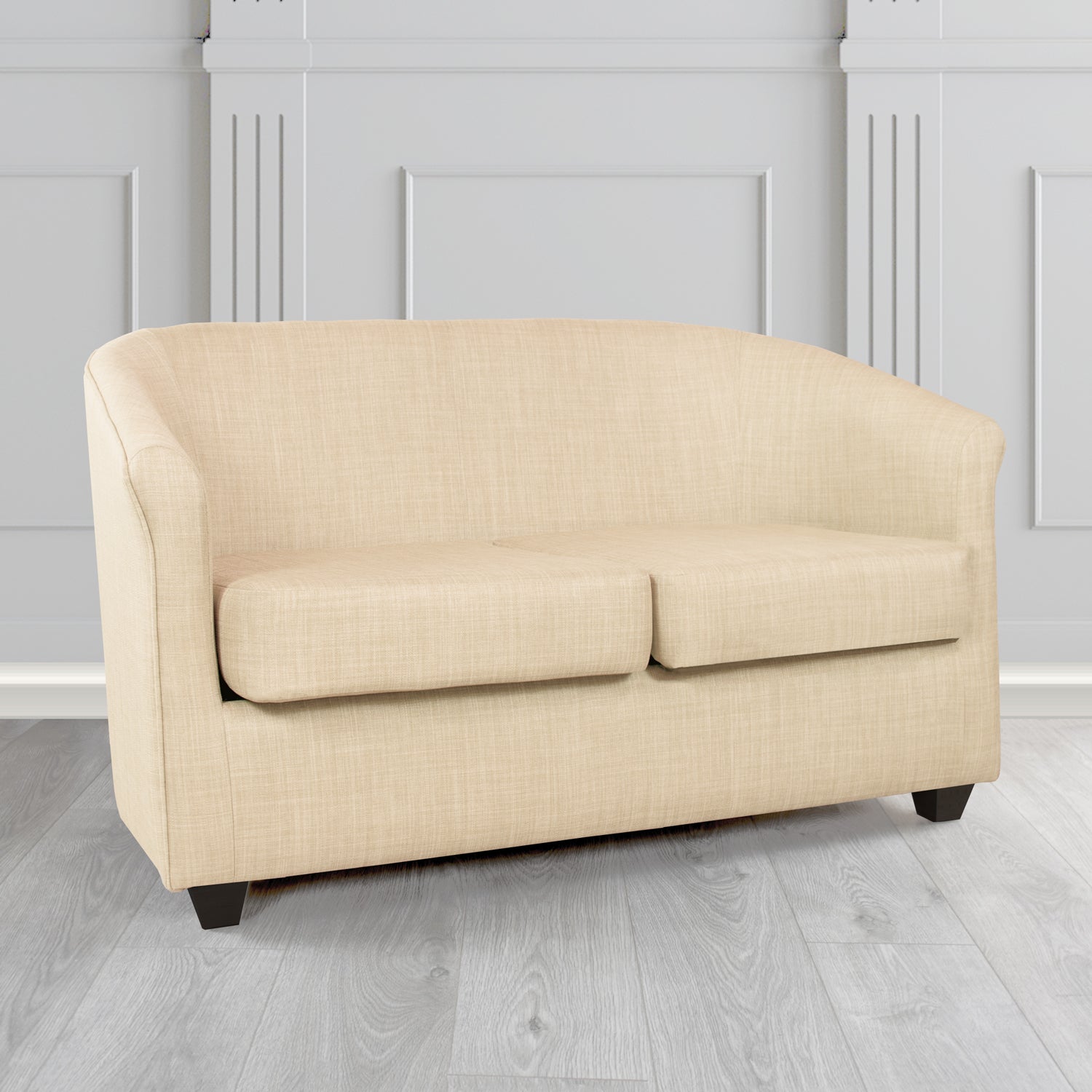 Cannes Charles Pearl Linen Fabric 2 Seater Tub Sofa - The Tub Chair Shop