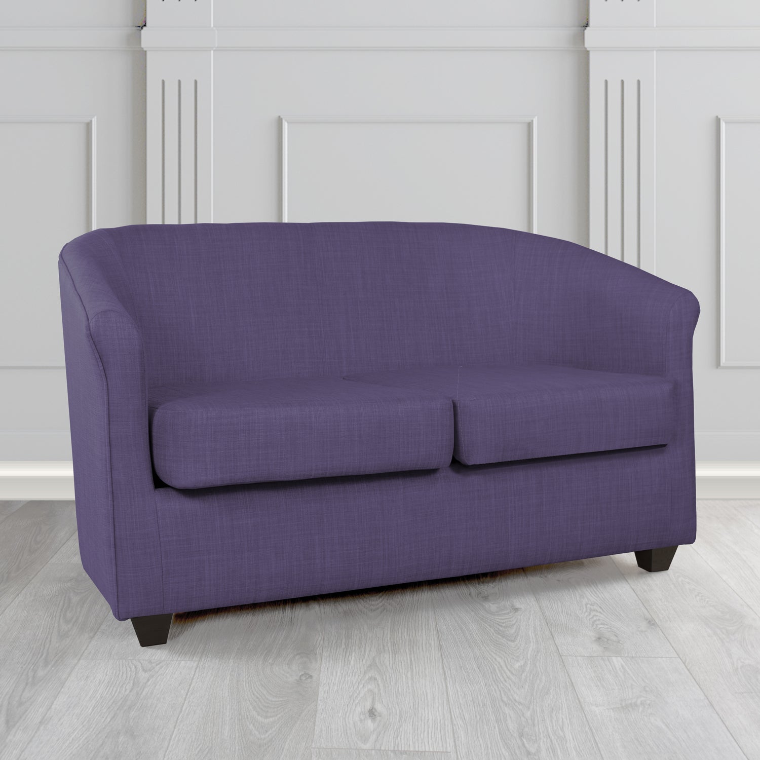 Cannes Charles Purple Linen Fabric 2 Seater Tub Sofa