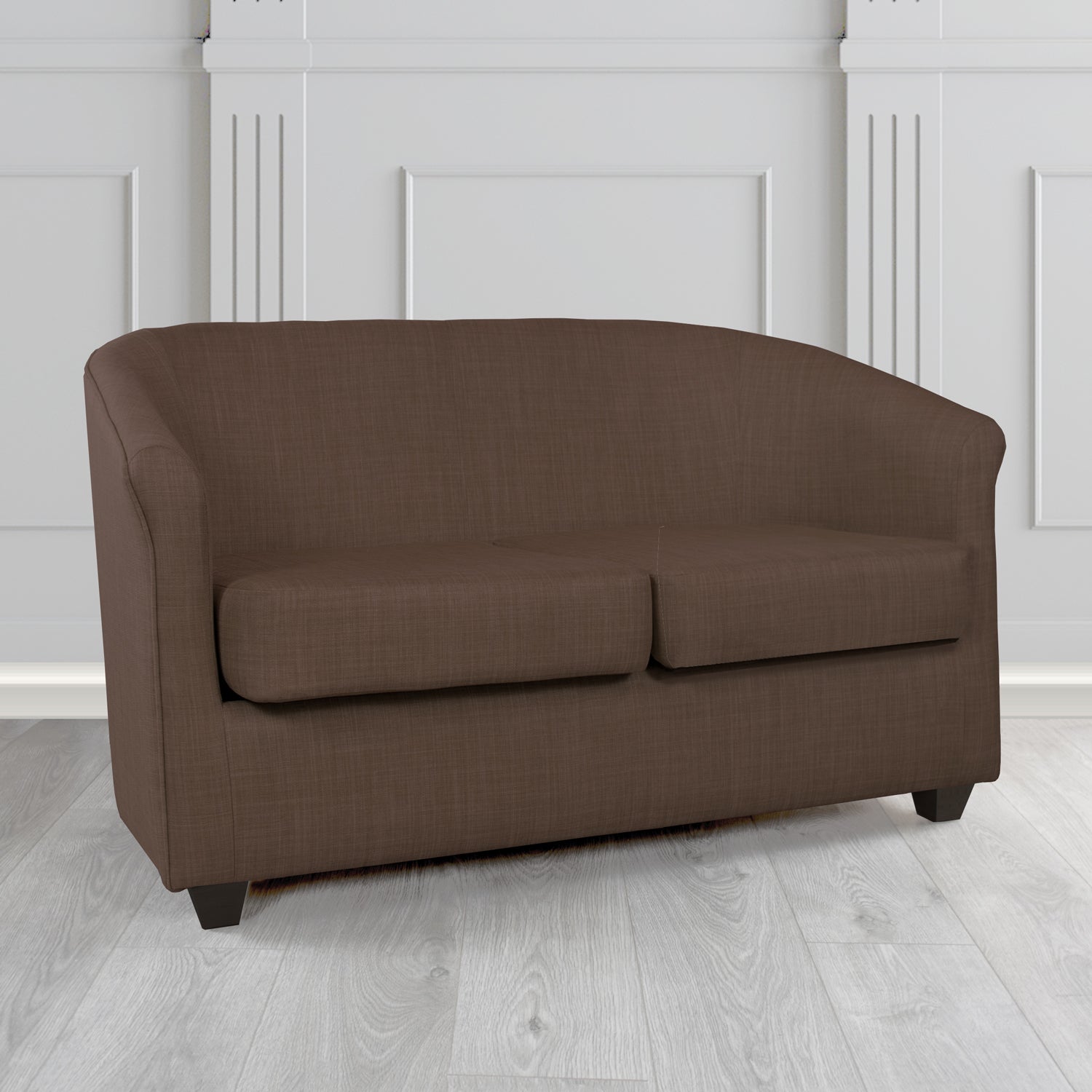 Cannes Charles Sandalwood Linen Fabric 2 Seater Tub Sofa - The Tub Chair Shop