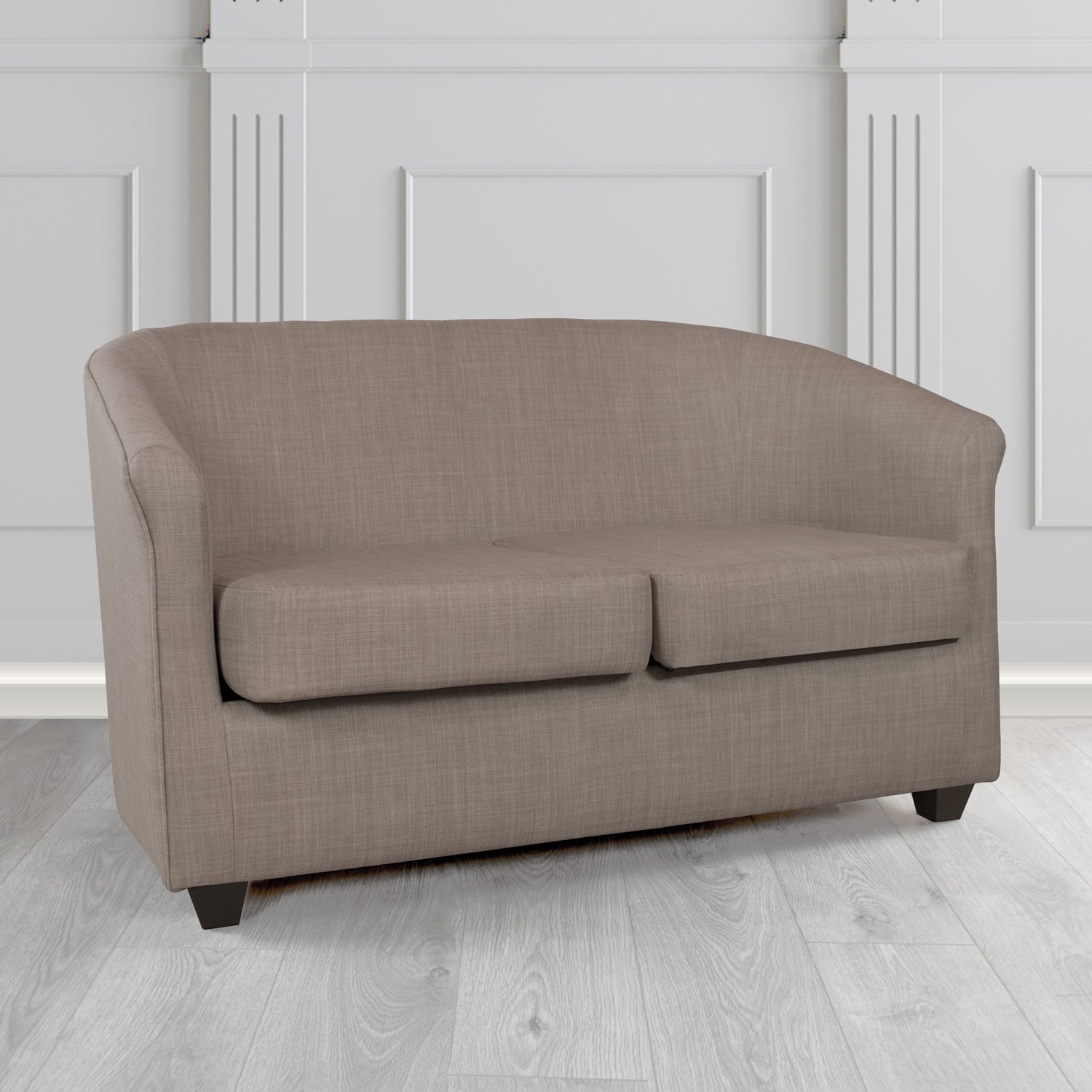 Cannes Charles Slate Linen Fabric 2 Seater Tub Sofa - The Tub Chair Shop