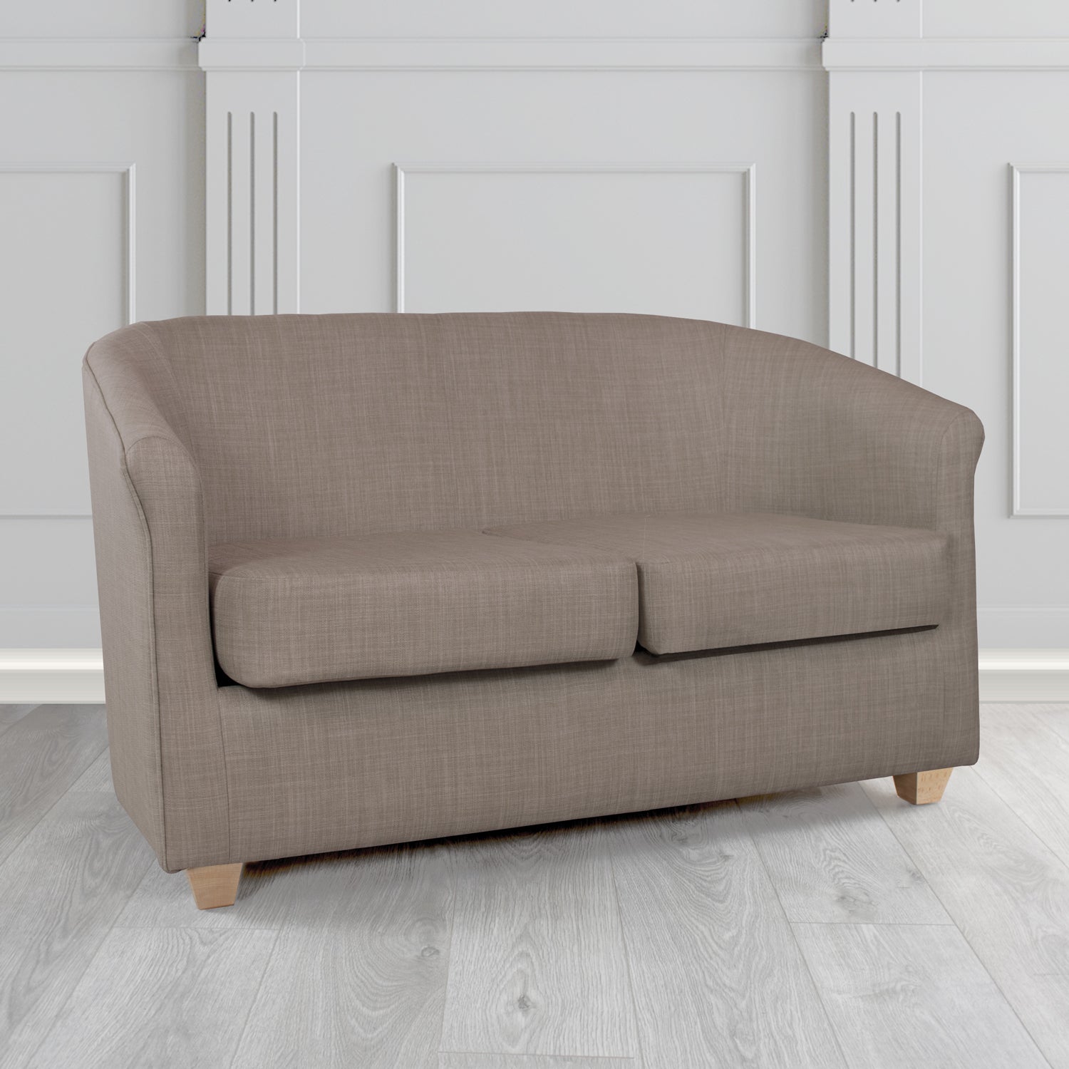 Cannes Charles Slate Linen Fabric 2 Seater Tub Sofa - The Tub Chair Shop