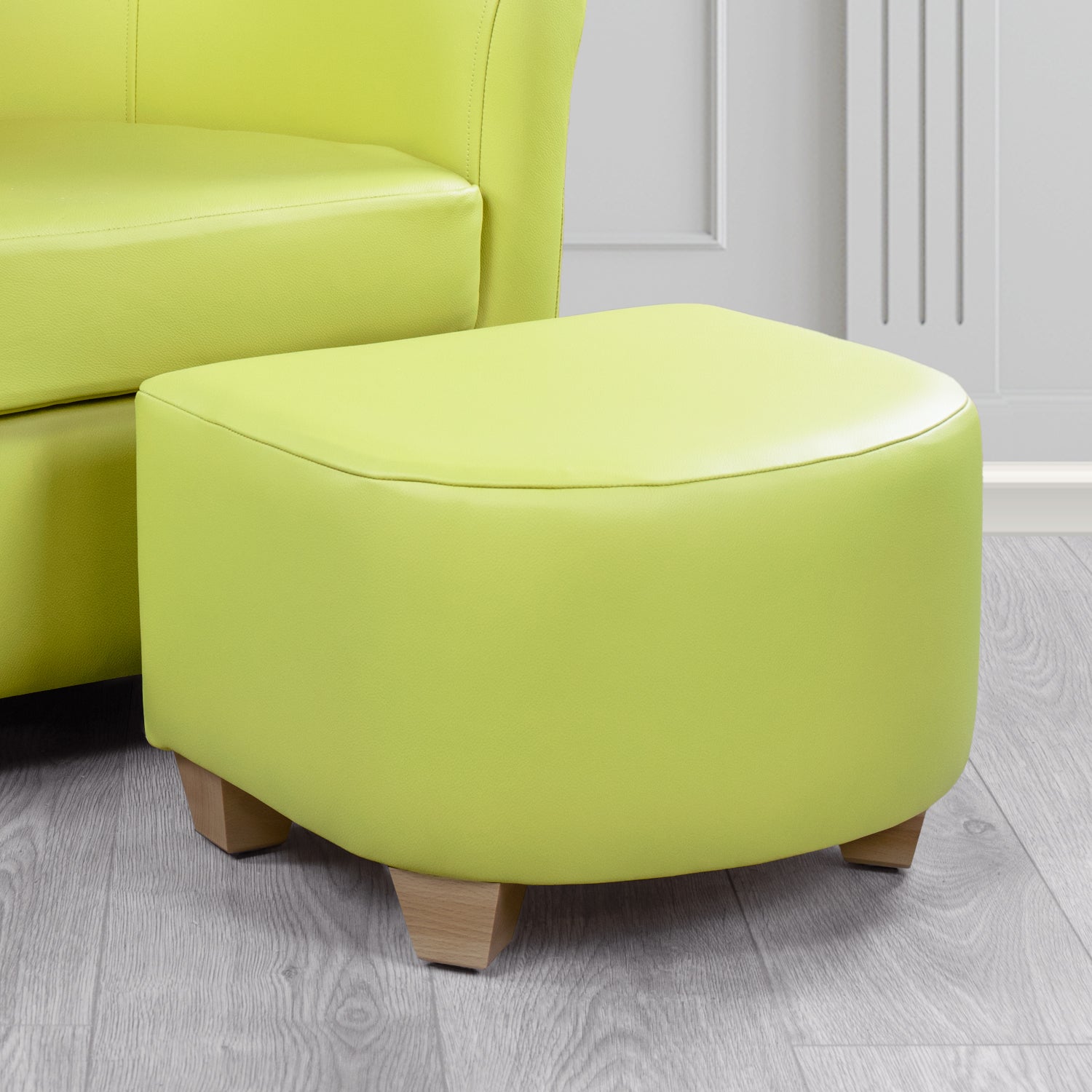 Cannes Shelly Chartreuse Crib 5 Genuine Leather Footstool (4631551770666)