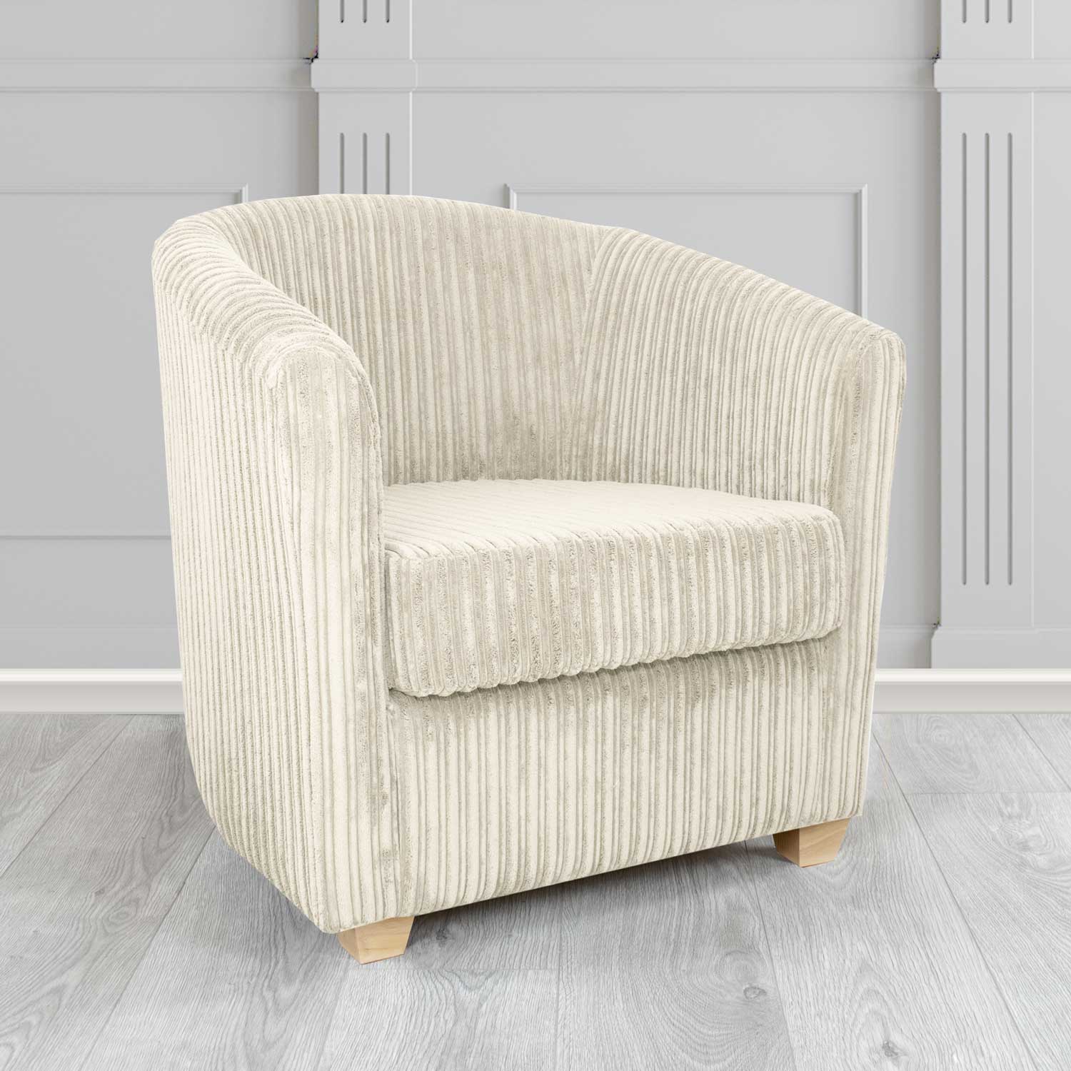 Cannes Conway Beige Plain Texture Fabric Tub Chair (6582729015338)