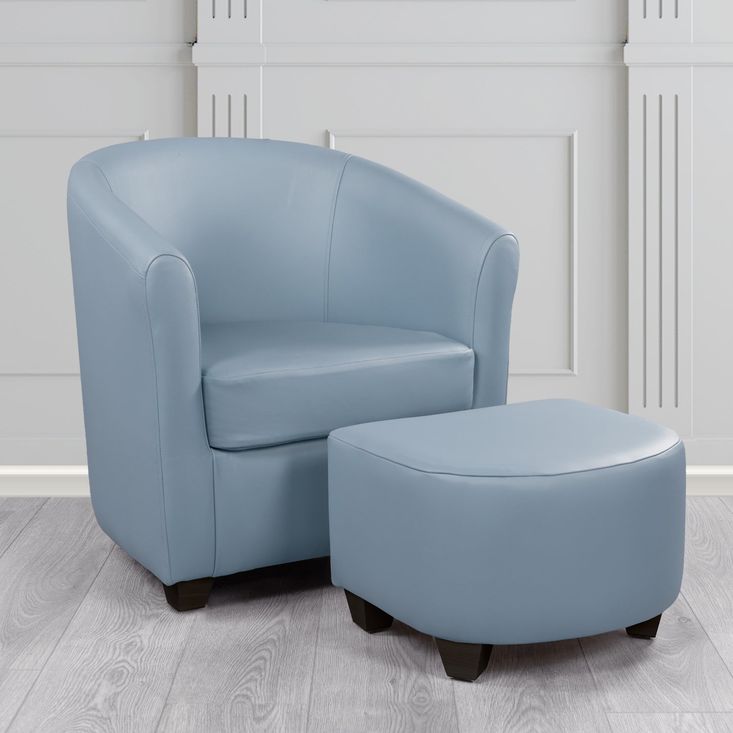 Cannes Shelly Iceblast Crib 5 Genuine Leather Tub Chair & Footstool Set (6618340655146)