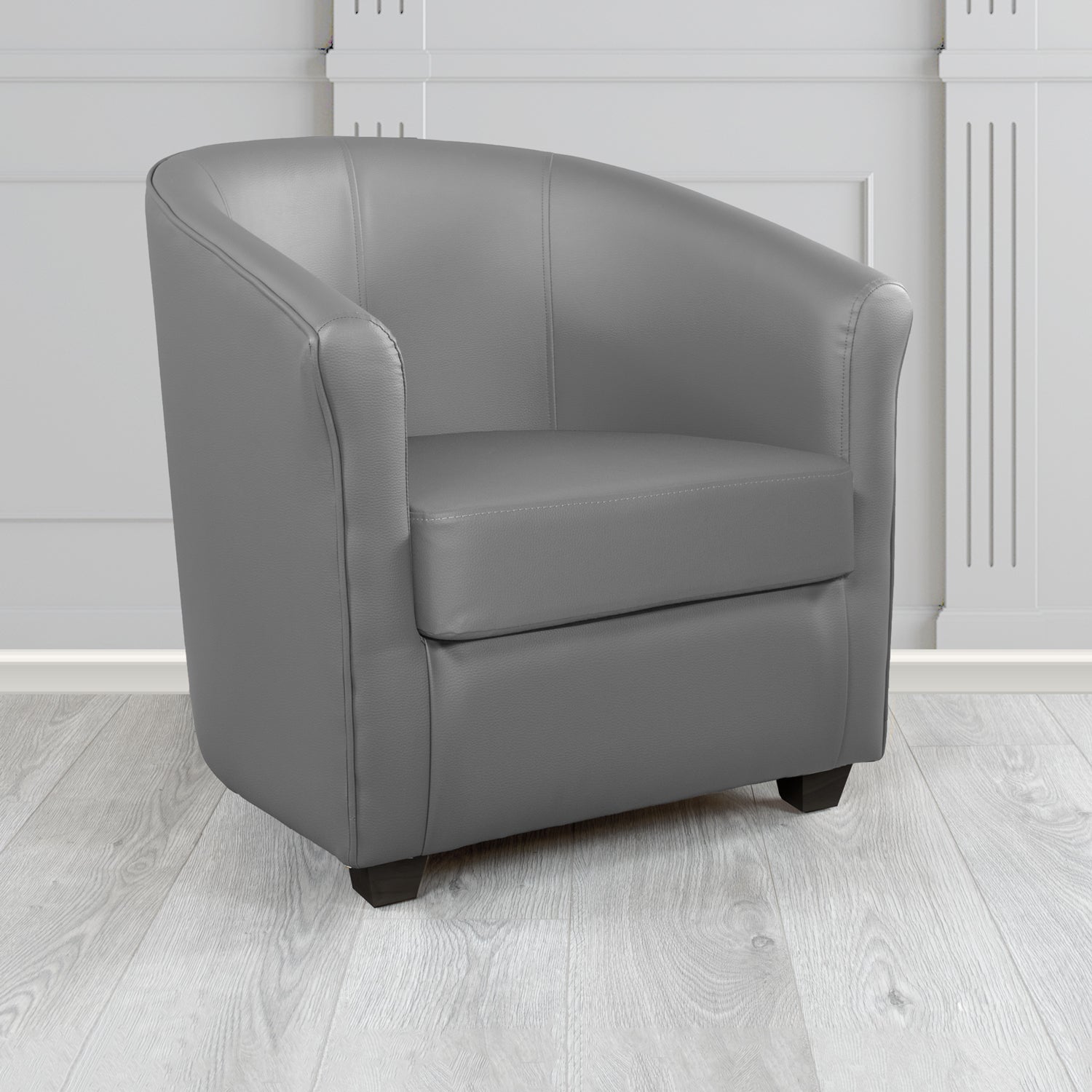 Cannes Grey DSZ Faux Leather Tub Chair (6628320935978)