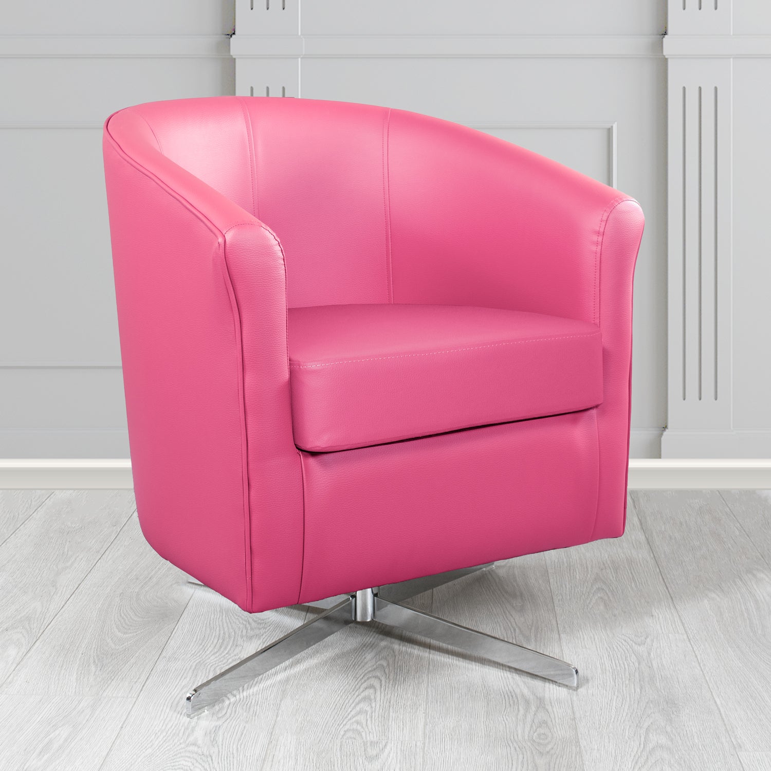 Cannes Swivel Tub Chair in Just Colour Candy Crib 5 Faux Leather