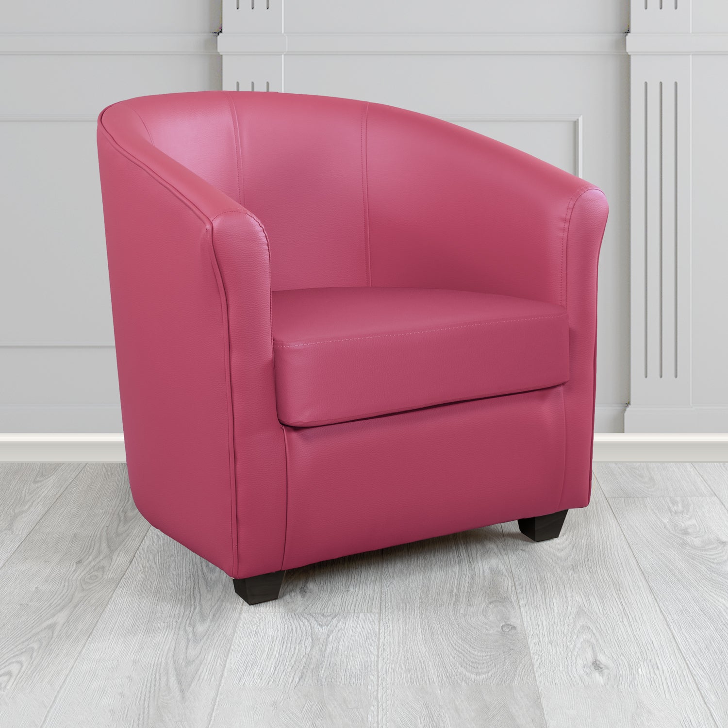 Cannes Just Colour Deep Rose Crib 5 Faux Leather Tub Chair - The Tub Chair Shop